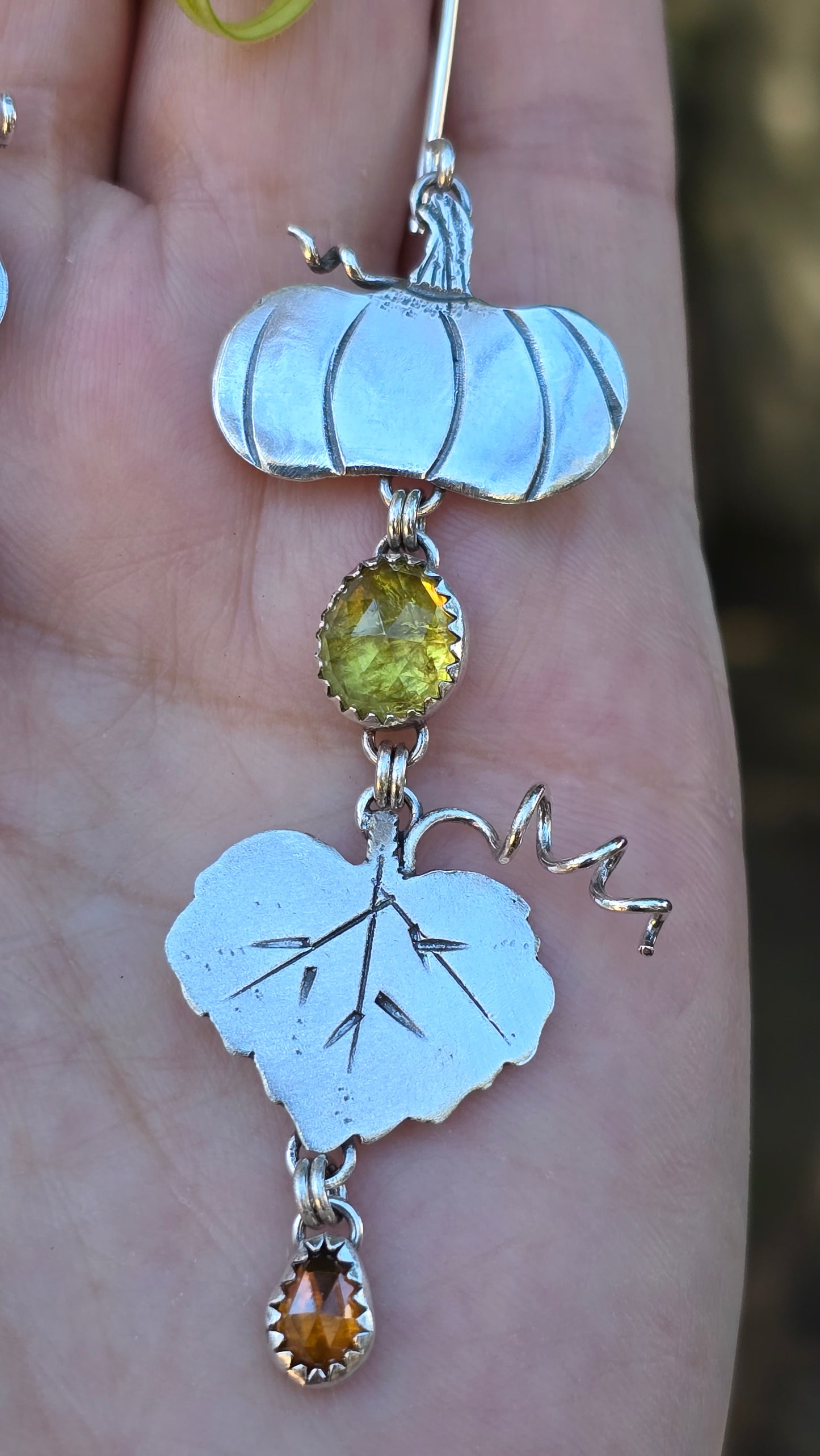 SUN HARVEST Earrings - Imperial Topaz, Peridot, Grossular Garnet and Zircon in All Sterling Silver