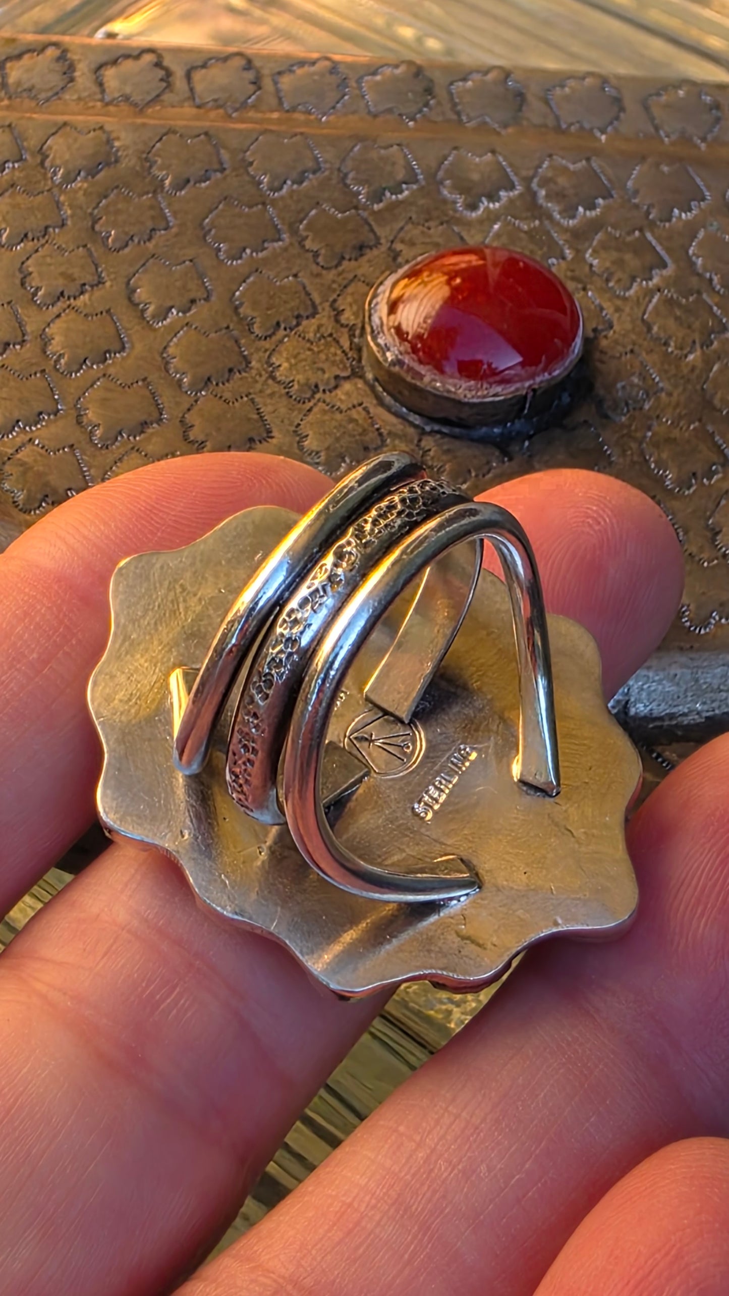 GUARDIAN Ring - (size 8-8.25) Fine Silver Scarab with Rose Cut Zircon and Baltic Amber in Fine and Sterling Silver