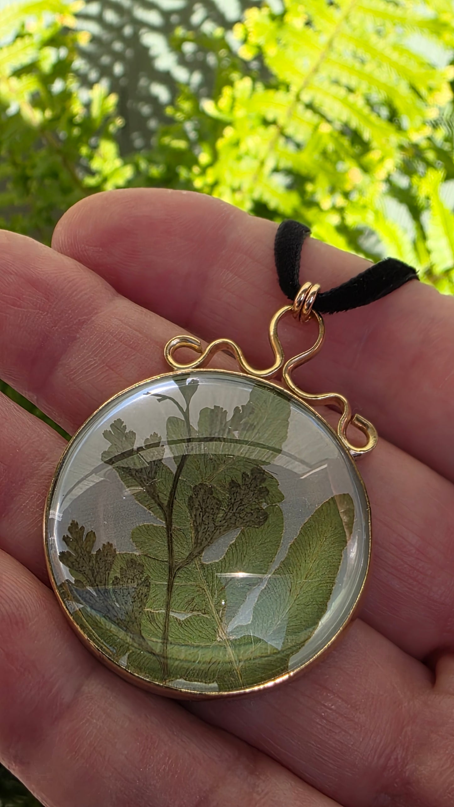 ENCAPSULATED FERN Pendant - Jeweler's Brass