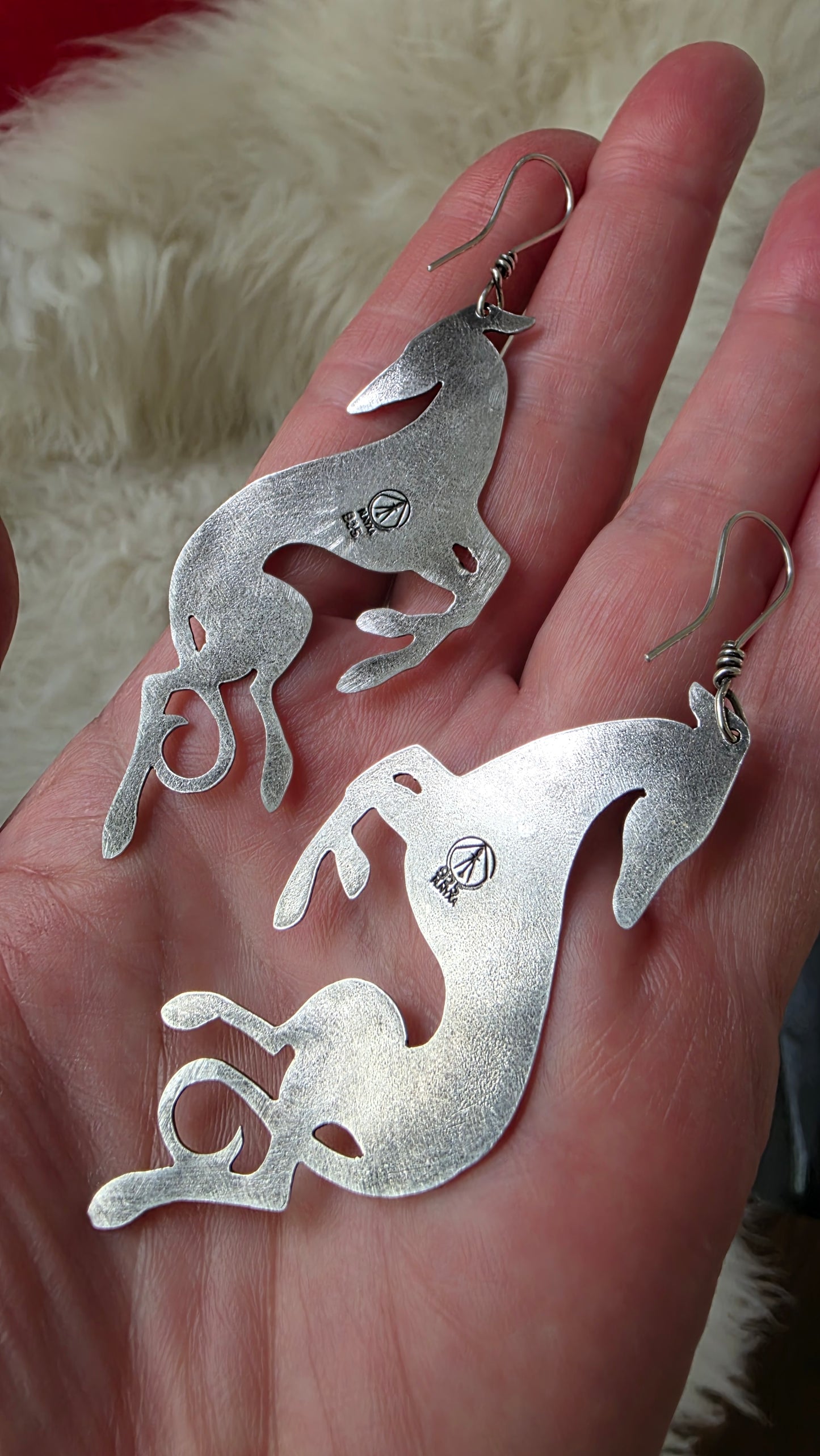 HOUNDS OF LOVE Earrings - Rose Cut Silver Sheen Obsidian in All Sterling Silver