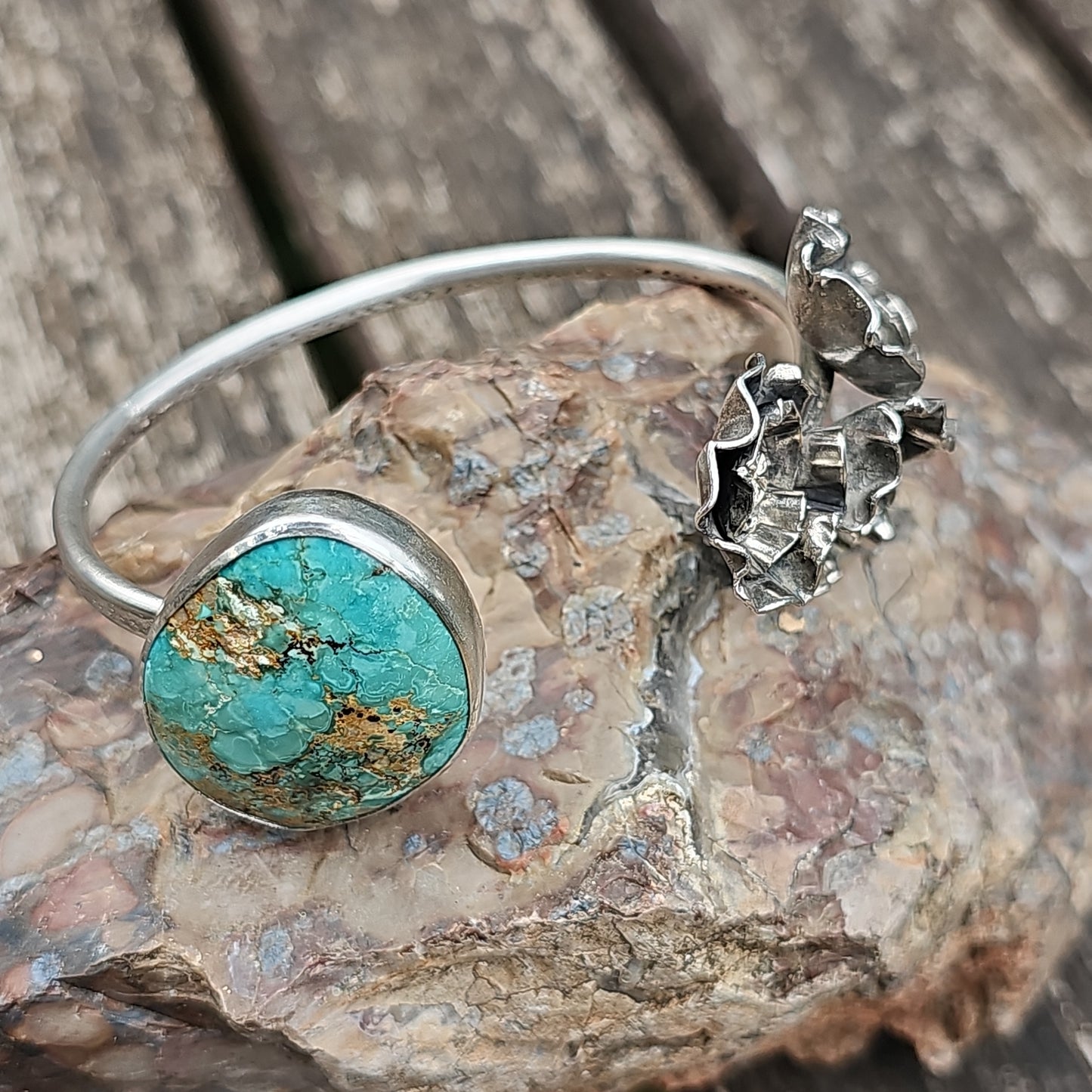 XX//CORSAGE Bracelet - Turquoise Bonanza and All Sterling Silver size M/L