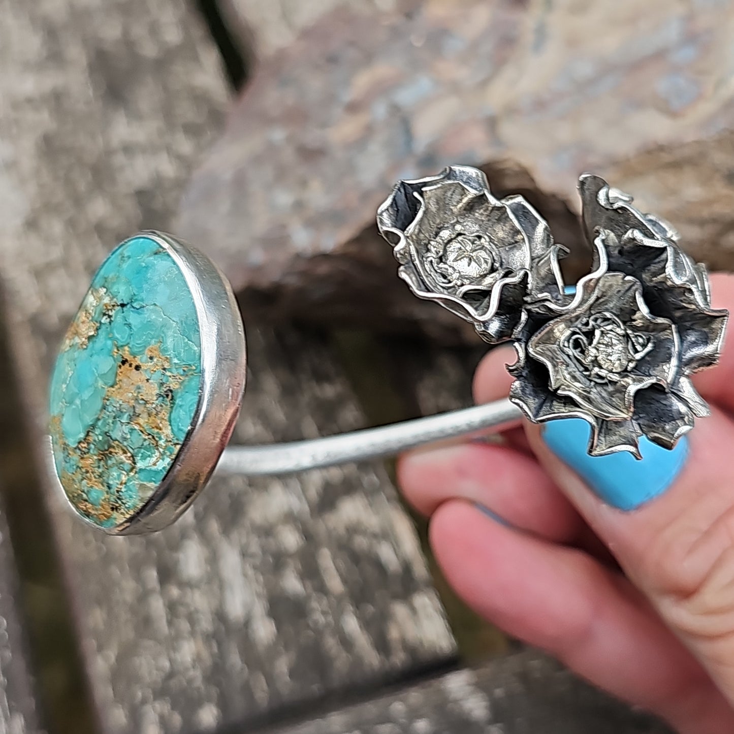 XX//CORSAGE Bracelet - Turquoise Bonanza and All Sterling Silver size M/L