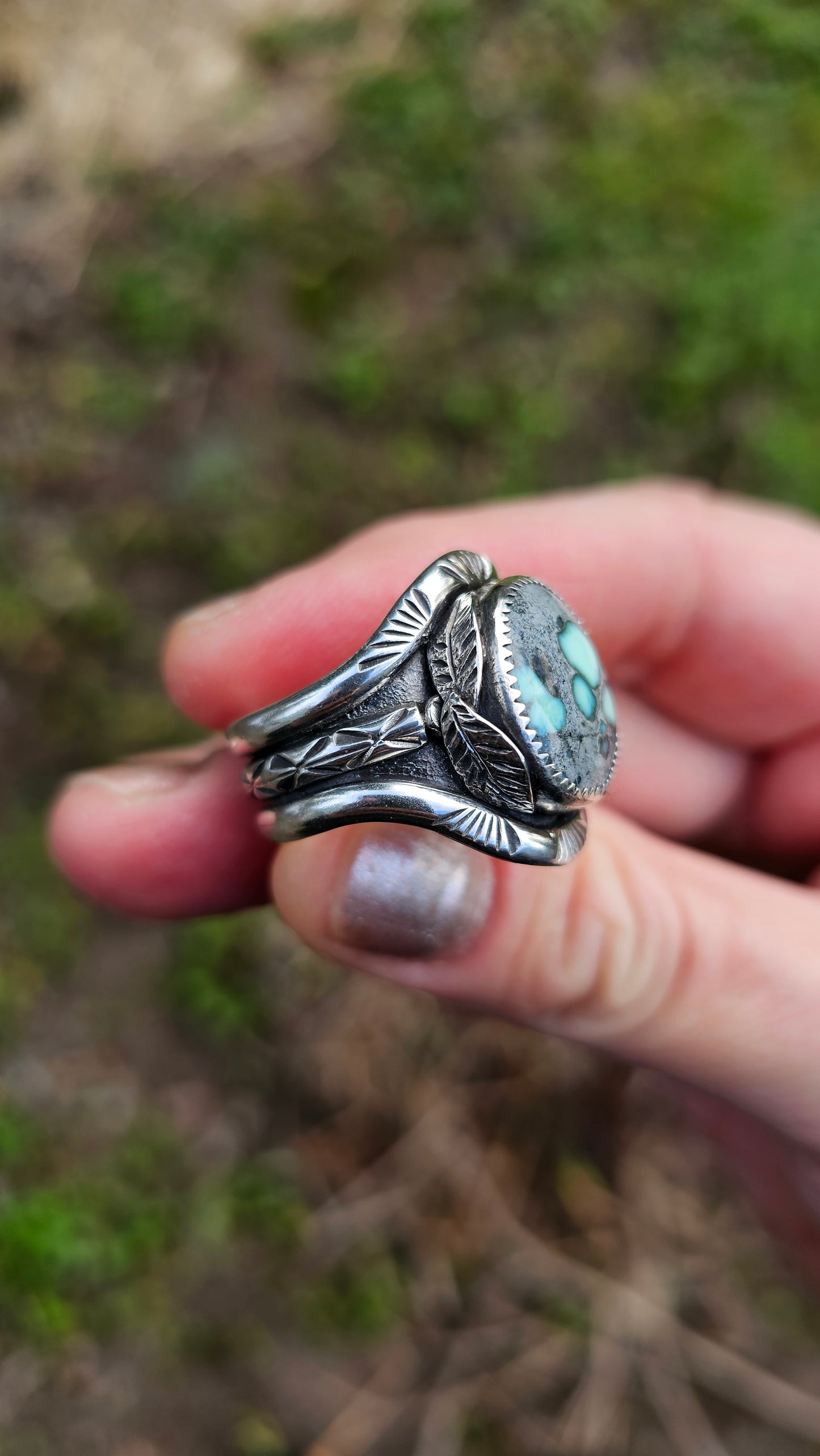 NIGHT CALYPSO Ring (fits like size 11) - in Fine and Sterling Silver
