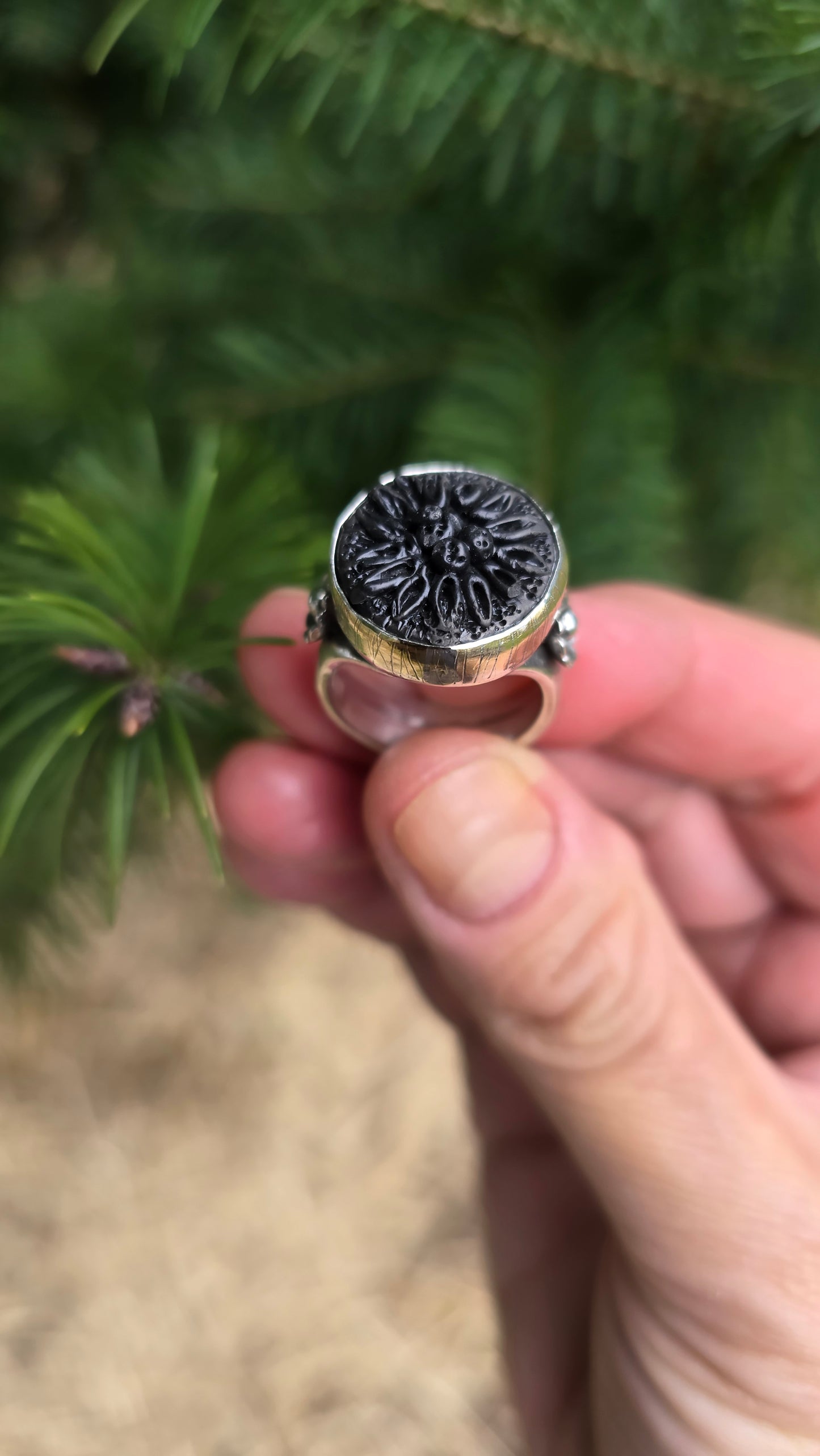 DAHLIA Ring (Size 8.5) - Fine and Sterling Silver