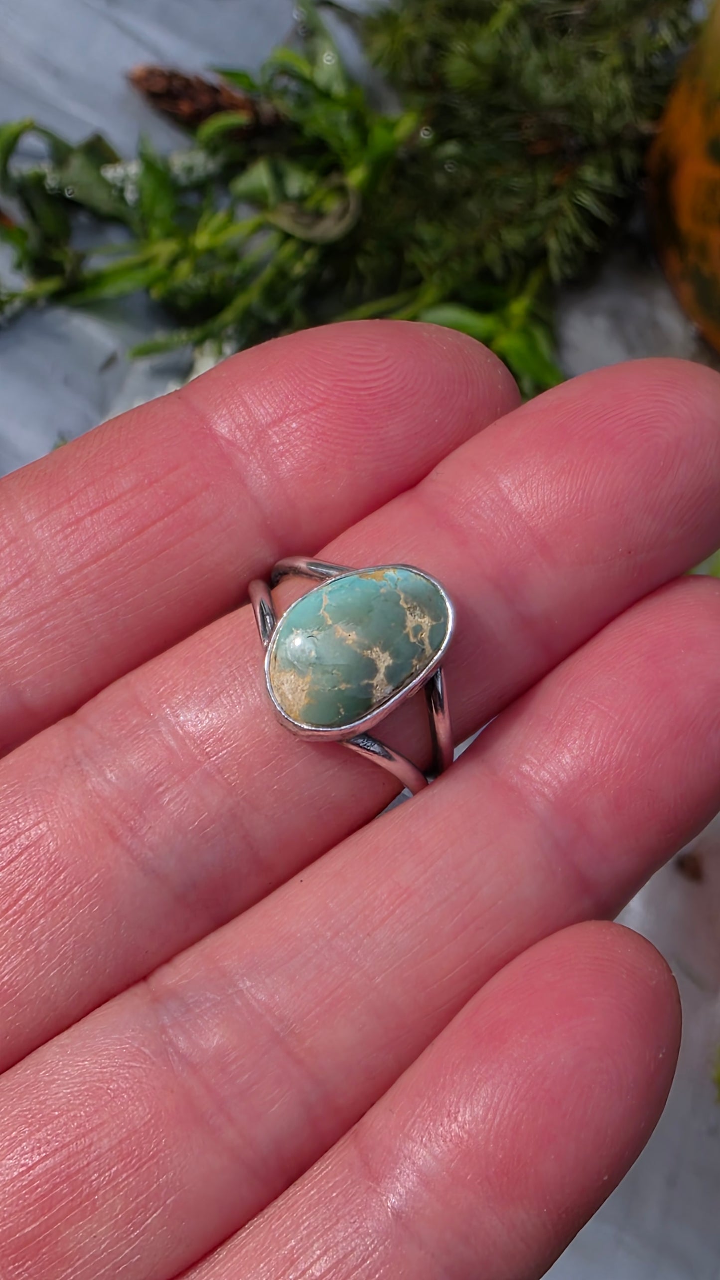 STONE MOUNTAIN TURQUOISE Ring - (size 7) All Sterling Silver