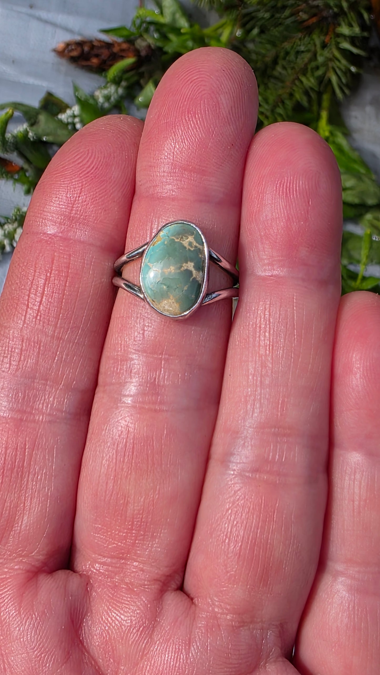 STONE MOUNTAIN TURQUOISE Ring - (size 7) All Sterling Silver