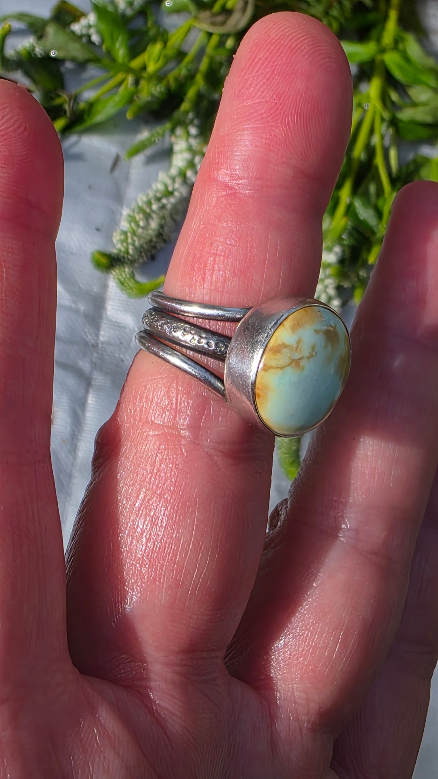 SEVEN DWARFS Turquoise Ring - (size 7.5)All Sterling Silver