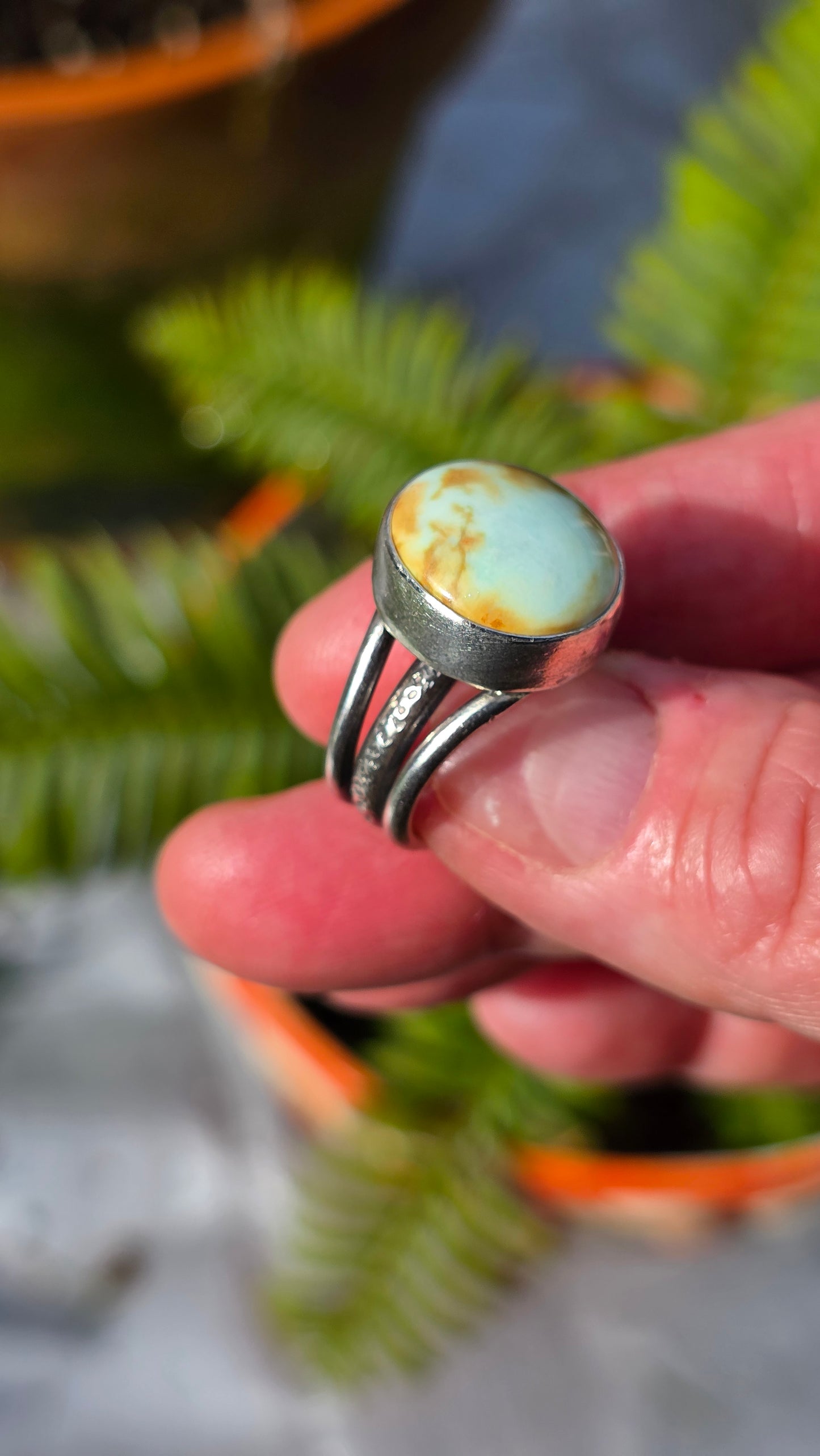 SEVEN DWARFS Turquoise Ring - (size 7.5)All Sterling Silver