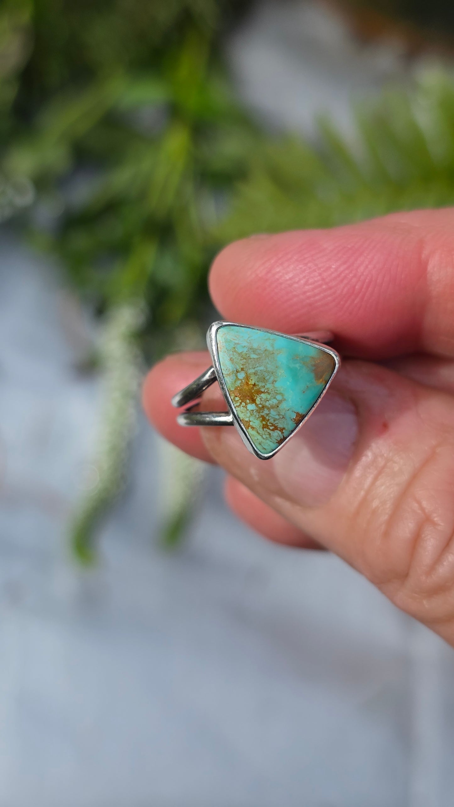 STONE MOUNTAIN Turquoise Ring - (size 6.5) All Sterling Silver