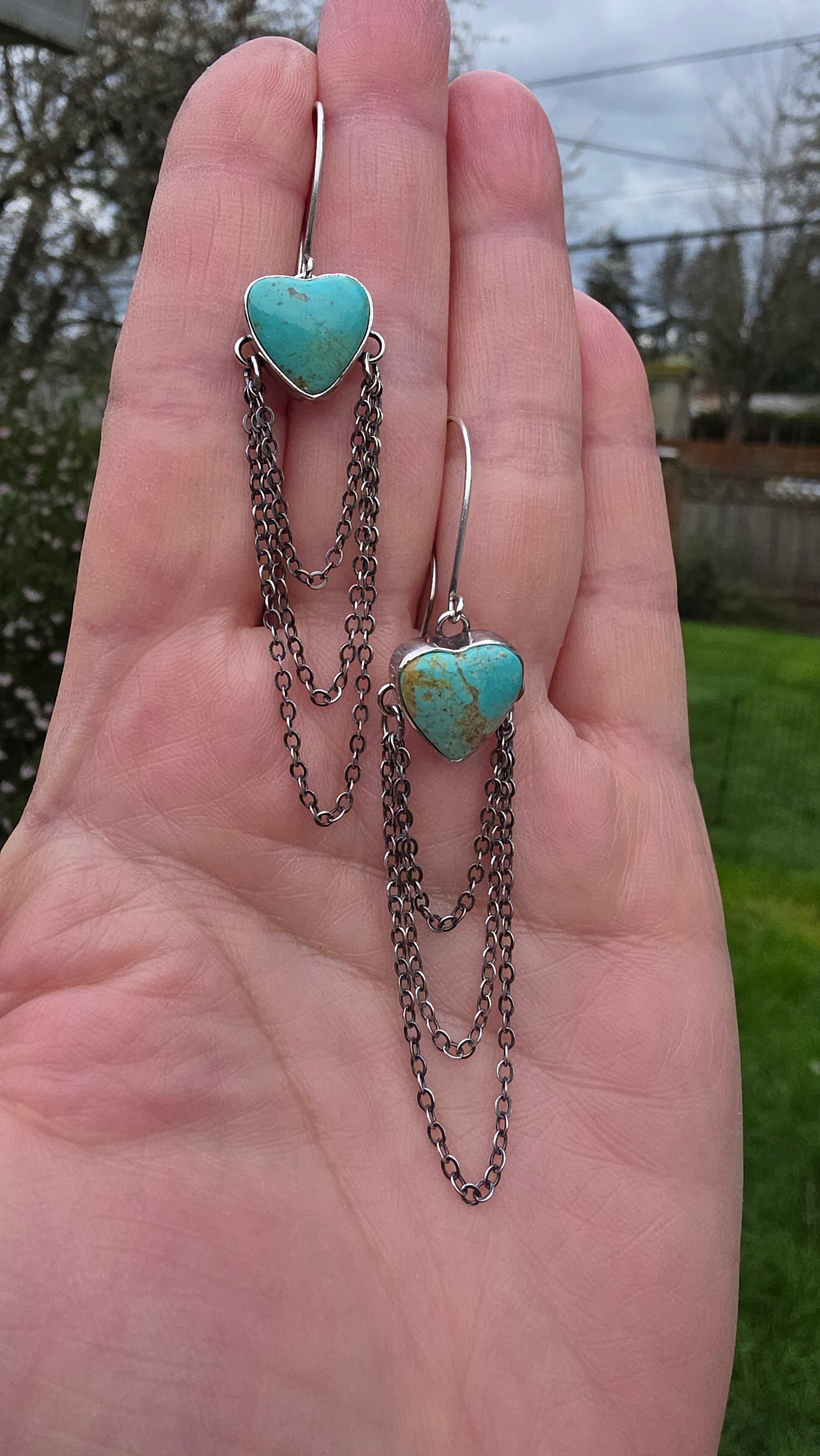 LOVE & SUFFERING Earrings - Hardy Kingman Turquoise and All Sterling Silver