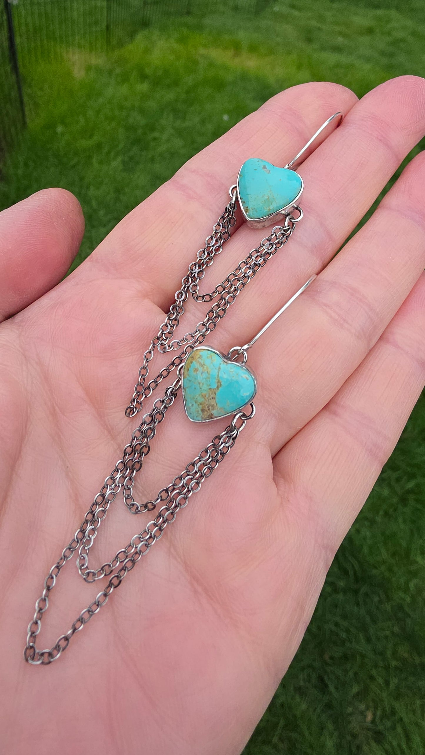 LOVE & SUFFERING Earrings - Hardy Kingman Turquoise and All Sterling Silver