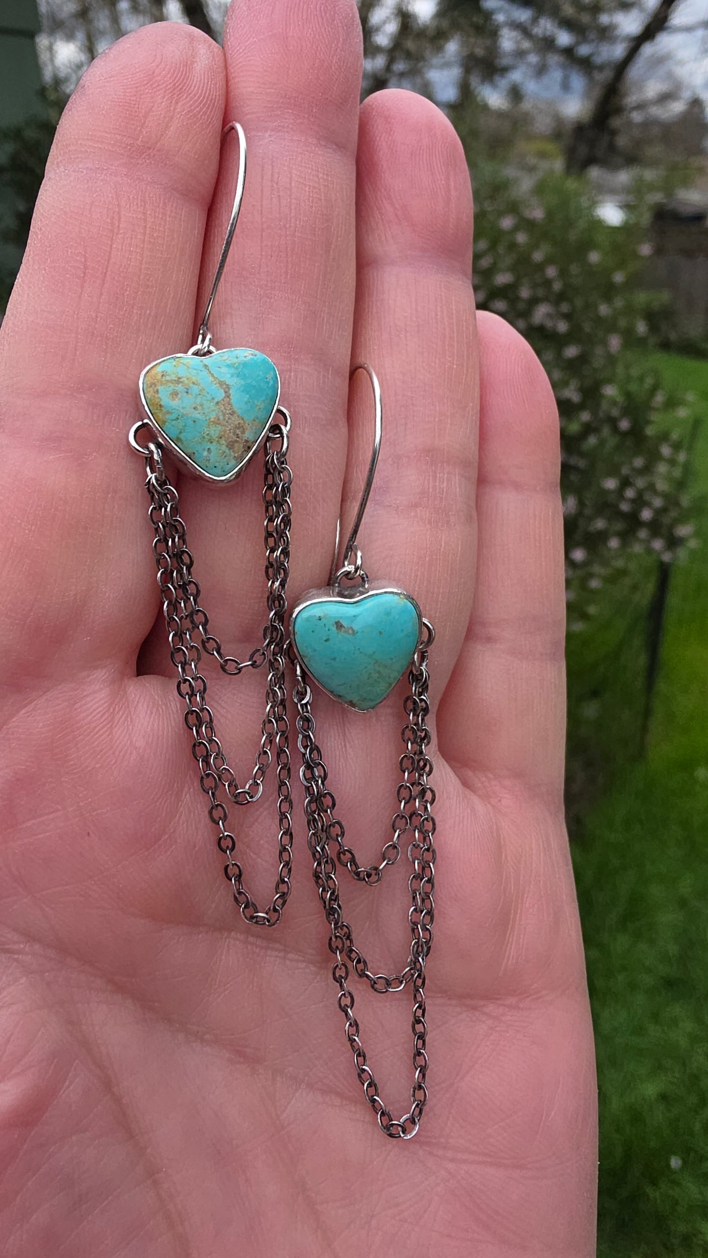 LOVE & SUFFERING Earrings - Hardy Kingman Turquoise and All Sterling Silver