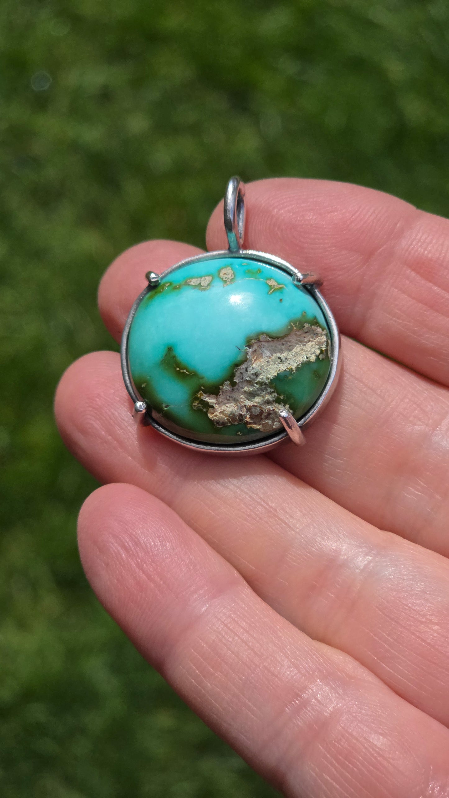 OF EARTH Pendant - Stone Mountain Turquoise and All Sterling Silver