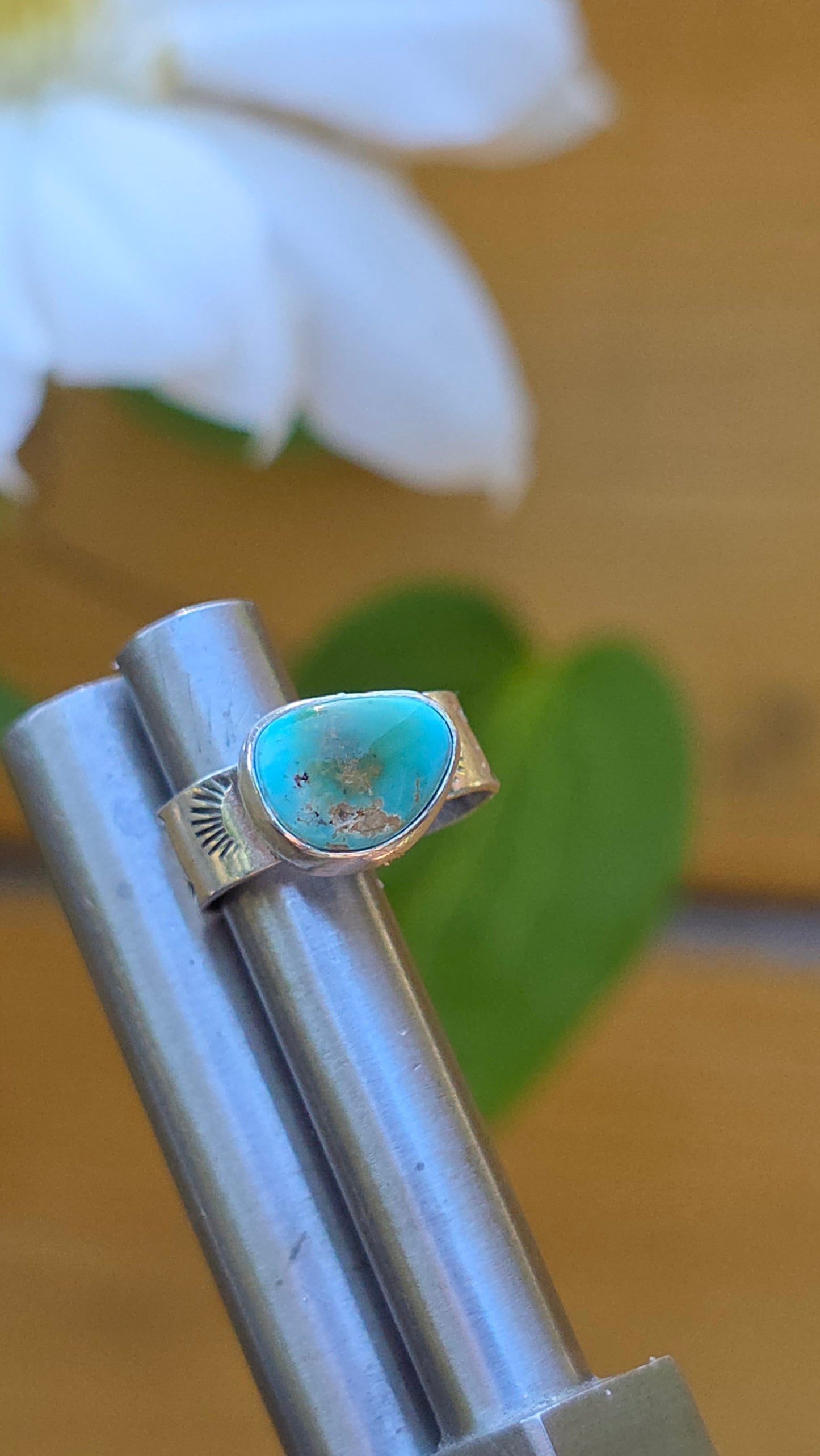 x EAR CUFF - Natural Harcross Turquoise in Fine + Sterling Silver