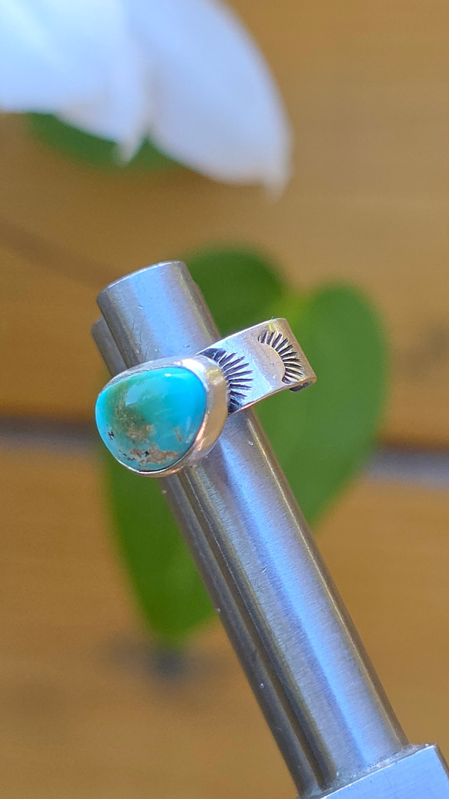 x EAR CUFF - Natural Harcross Turquoise in Fine + Sterling Silver