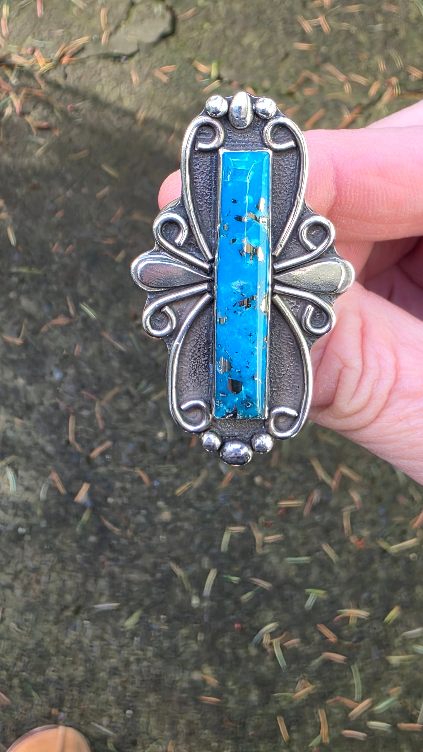 FOREVER TURQUOISE Ring - (size 9.5 - 9.75) Ithaca Peak Turquoise + All Sterling Silver