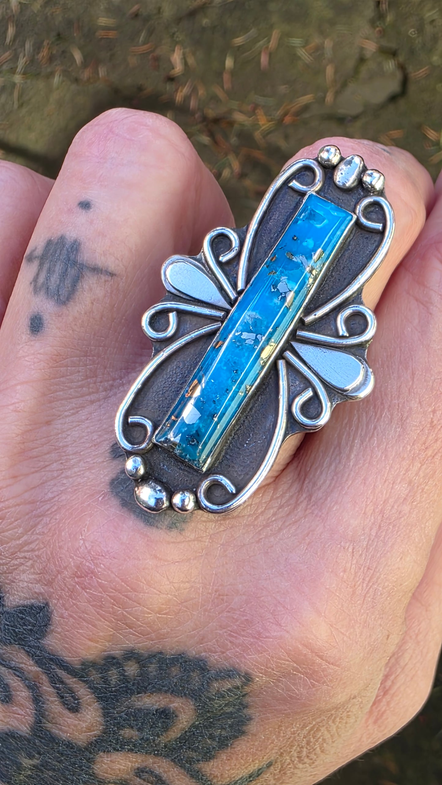 FOREVER TURQUOISE Ring - (size 9.5 - 9.75) Ithaca Peak Turquoise + All Sterling Silver