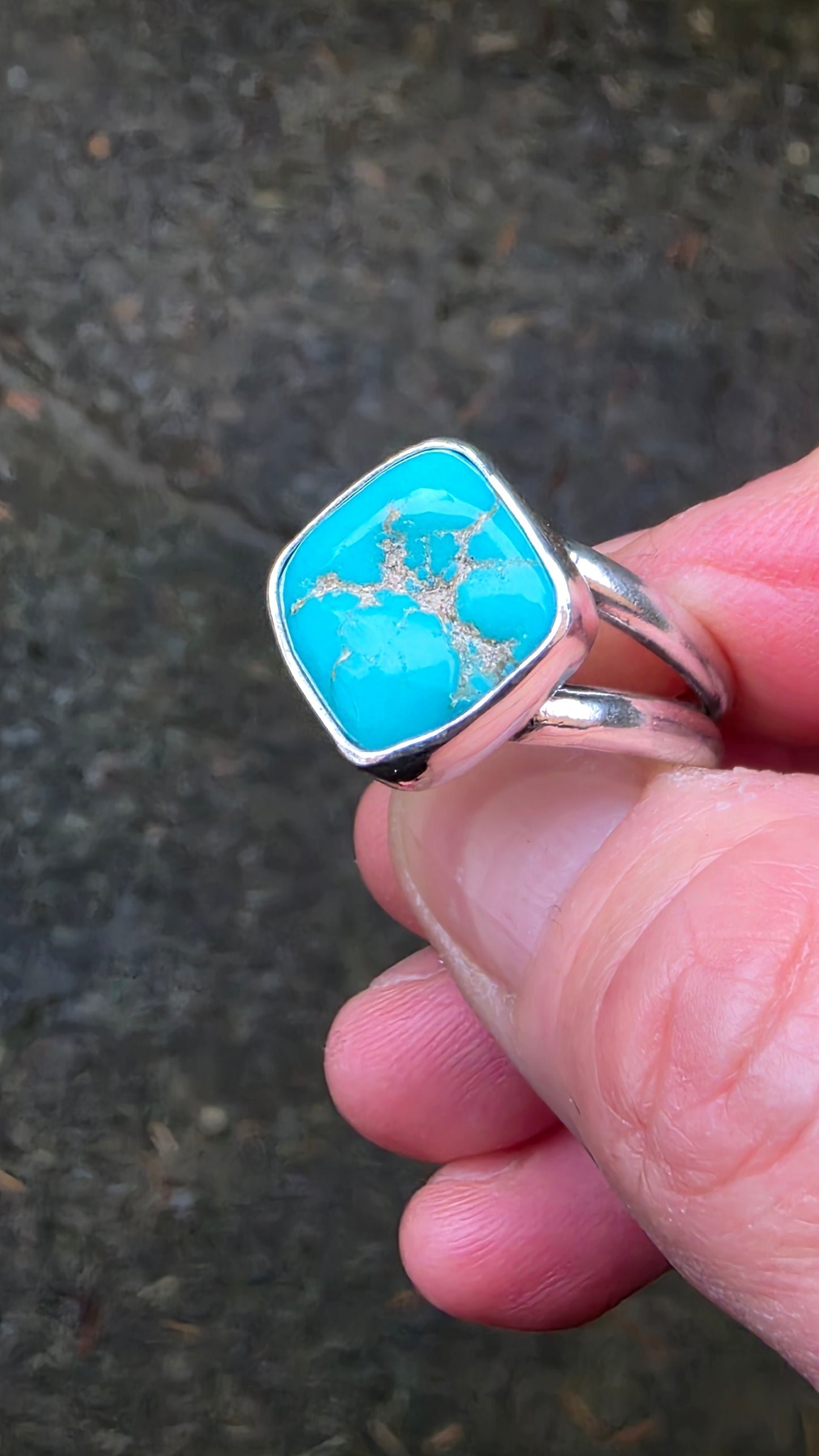 HOLY TURQUOISE MOLAR Ring - (size 8.75 - 9) Turquoise Mountain Nugget + All Sterling Silver