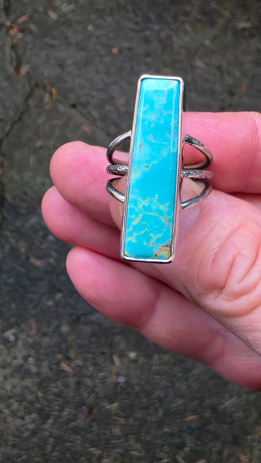 TYRONE Ring - (size 9) Tyrone Turquoise + All Sterling Silver
