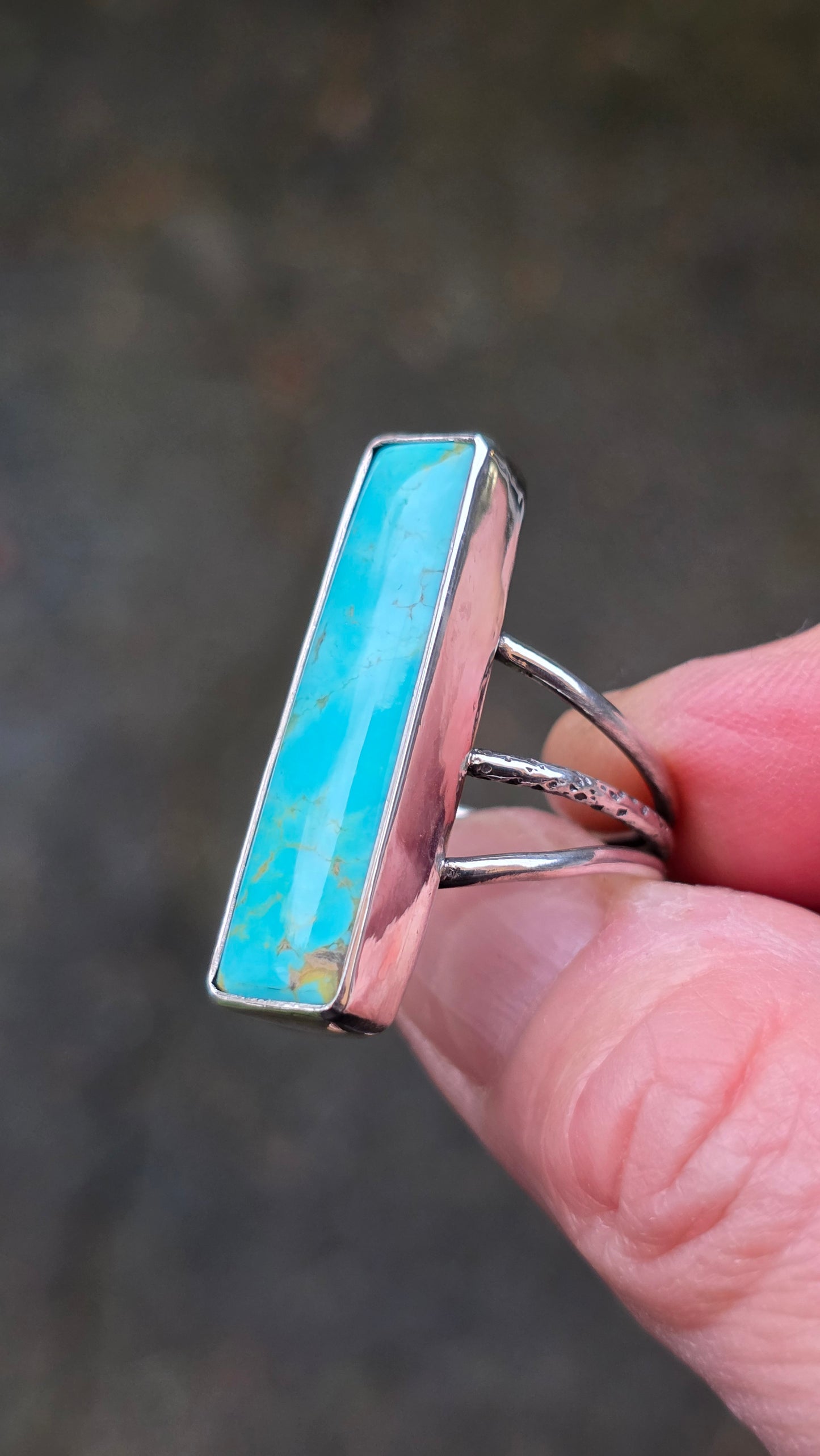 TYRONE Ring - (size 9) Tyrone Turquoise + All Sterling Silver