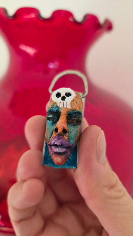 Talisman Guardian Pendant - Clay and Pewter