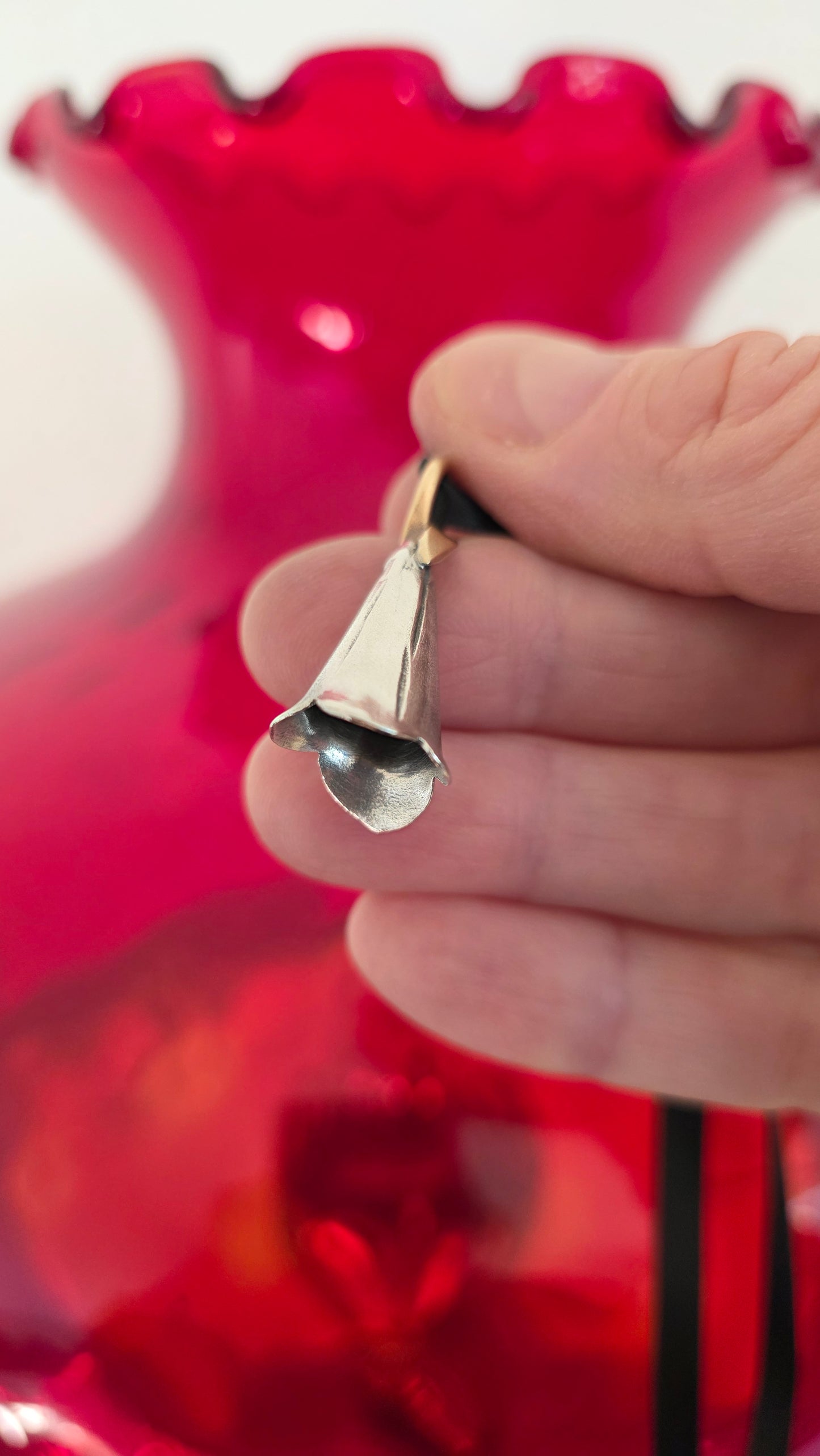 FOXGLOVE Charm Pendant (MADE TO ORDER) - Sterling Silver with Jeweler's Brass Bail