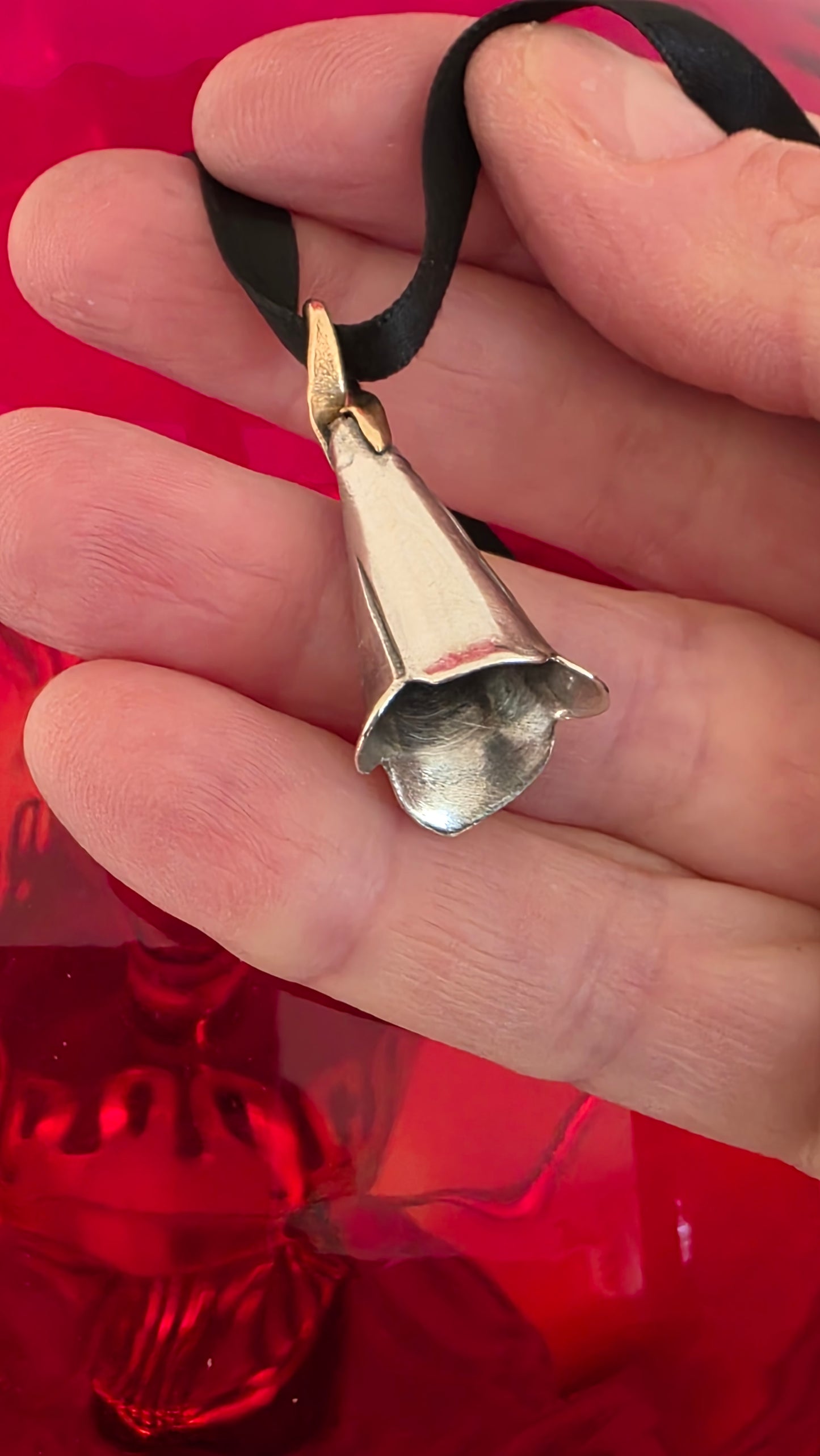 FOXGLOVE Charm Pendant (MADE TO ORDER) - Sterling Silver with Jeweler's Brass Bail