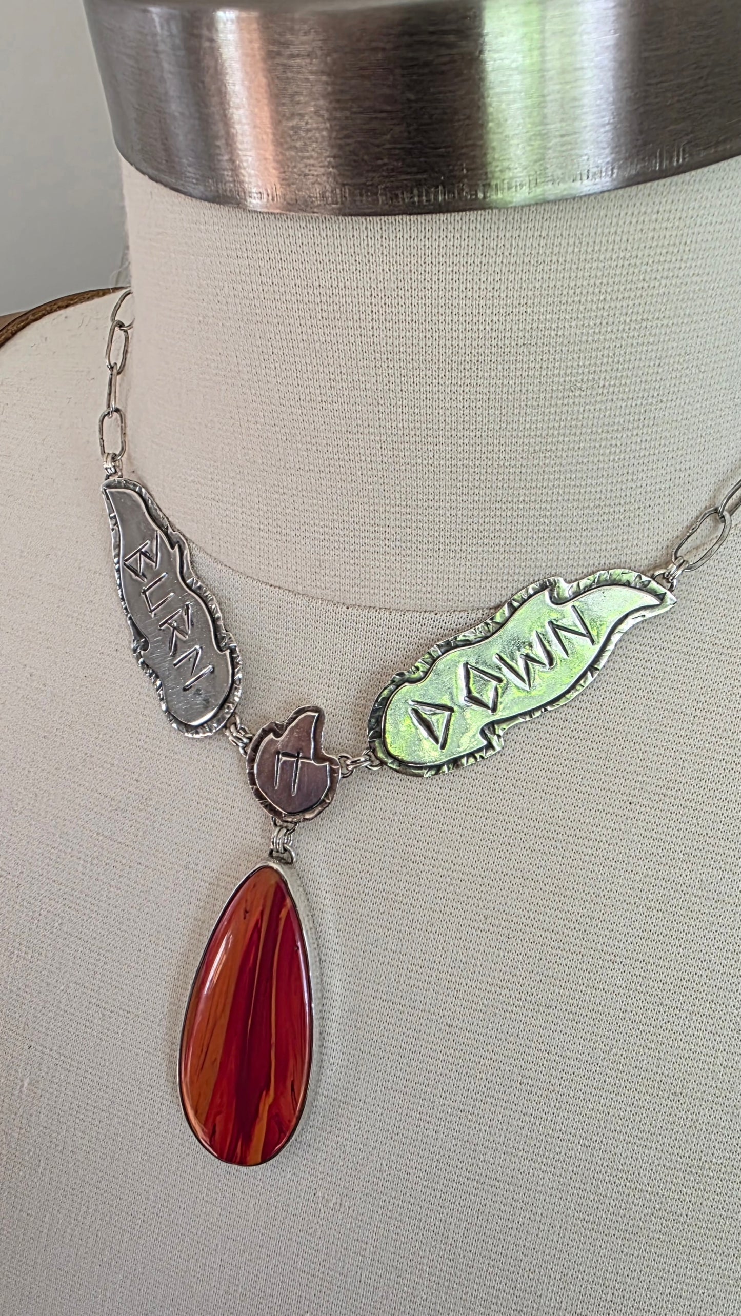 BURN IT DOWN Statement Necklace - Rosarita and All Sterling Silver