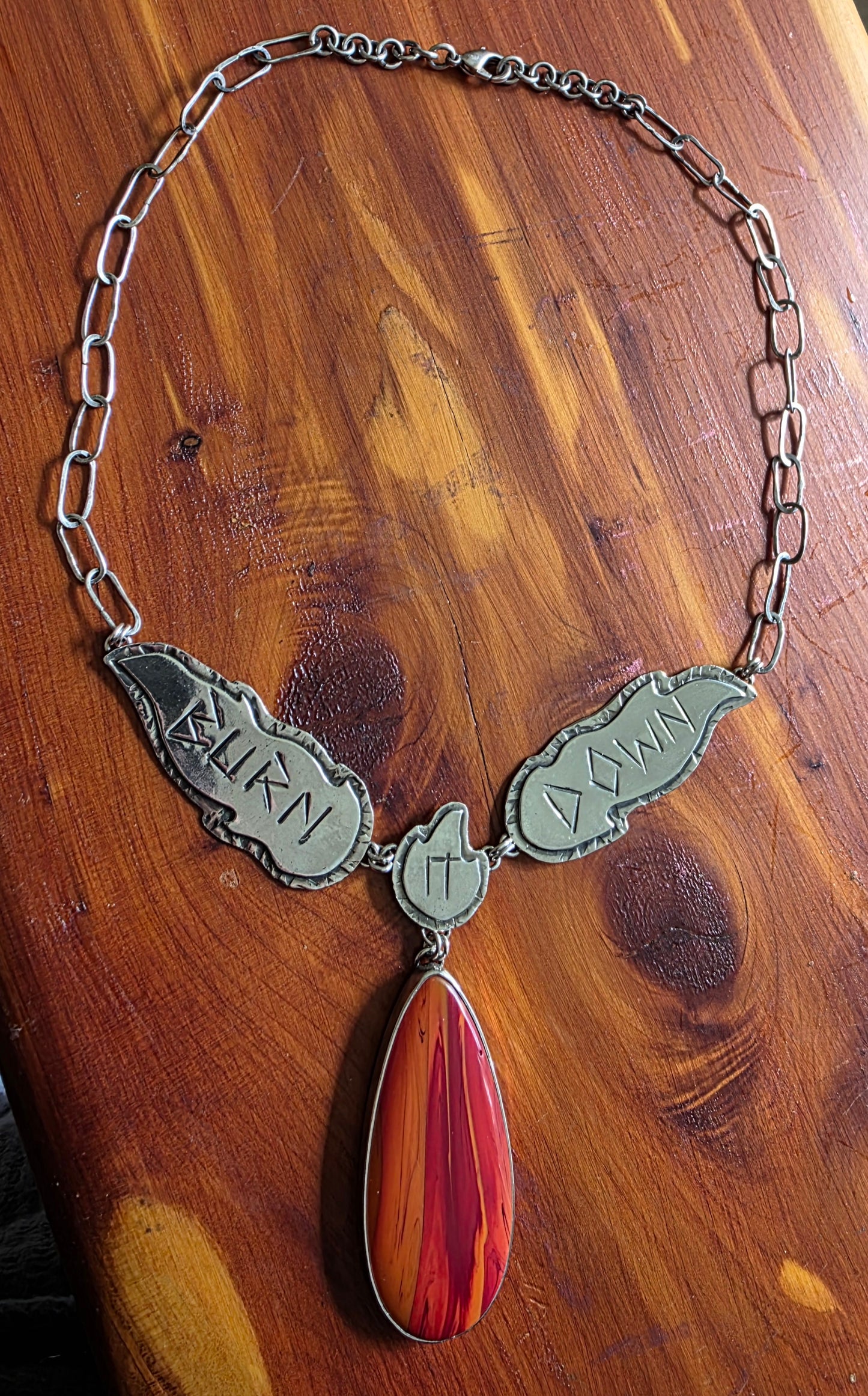 BURN IT DOWN Statement Necklace - Rosarita and All Sterling Silver