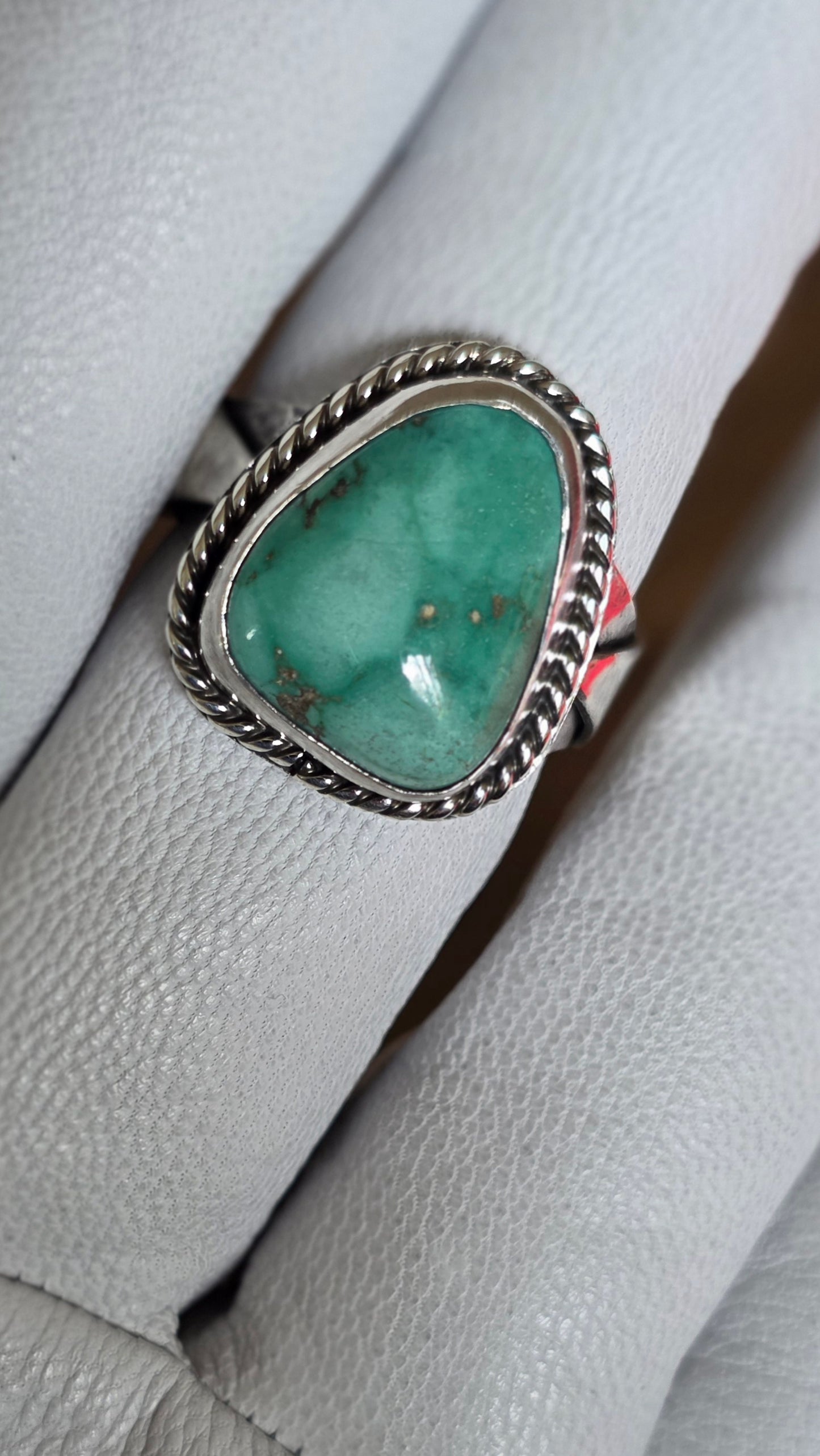 Men's Style Ring - (size 11.75/12) Nevada Variscite + All Sterling Silver