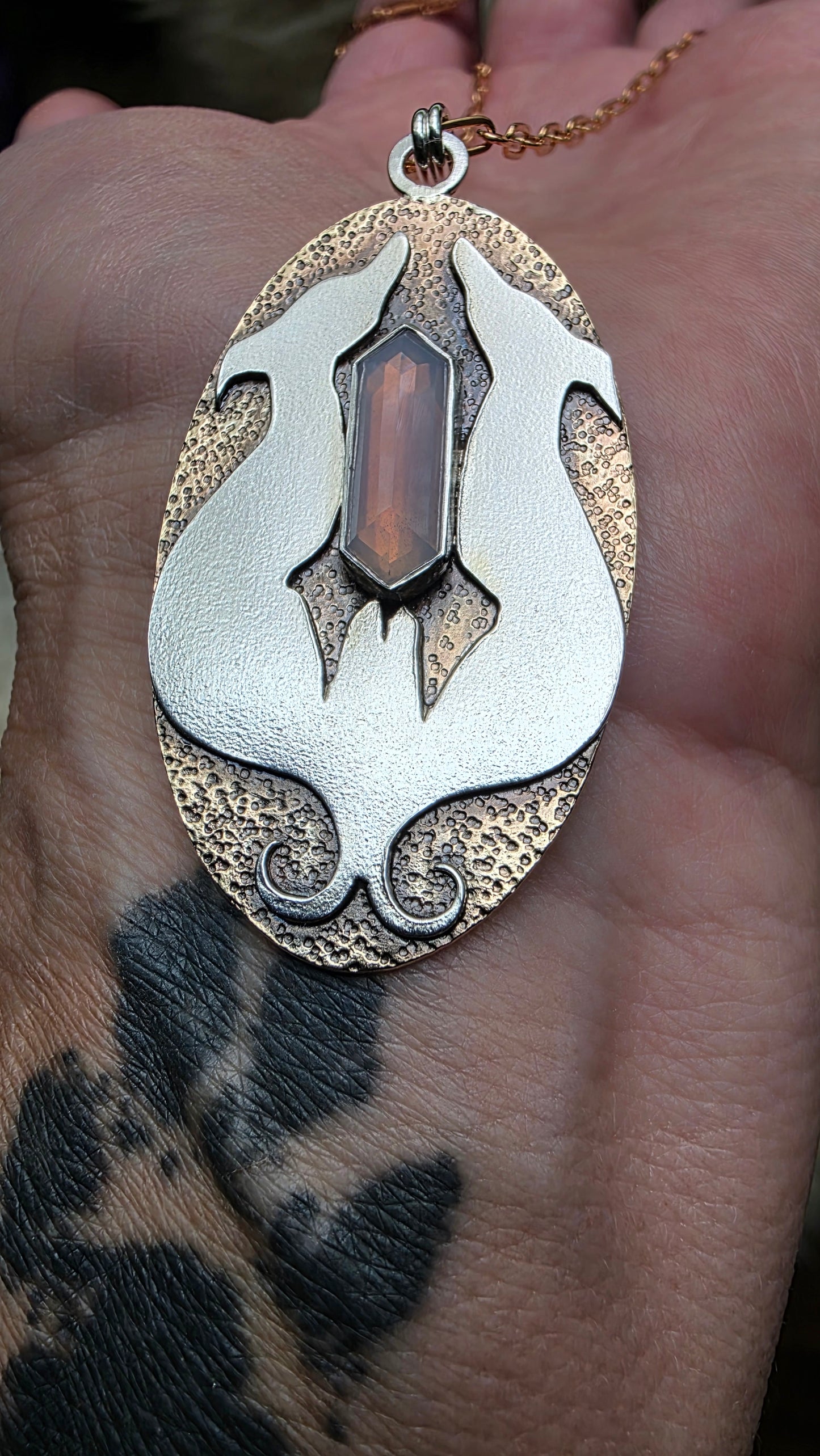 HOUNDS OF LOVE Necklace - Lavender Hex in Sterling Silver, Brass and Bronze