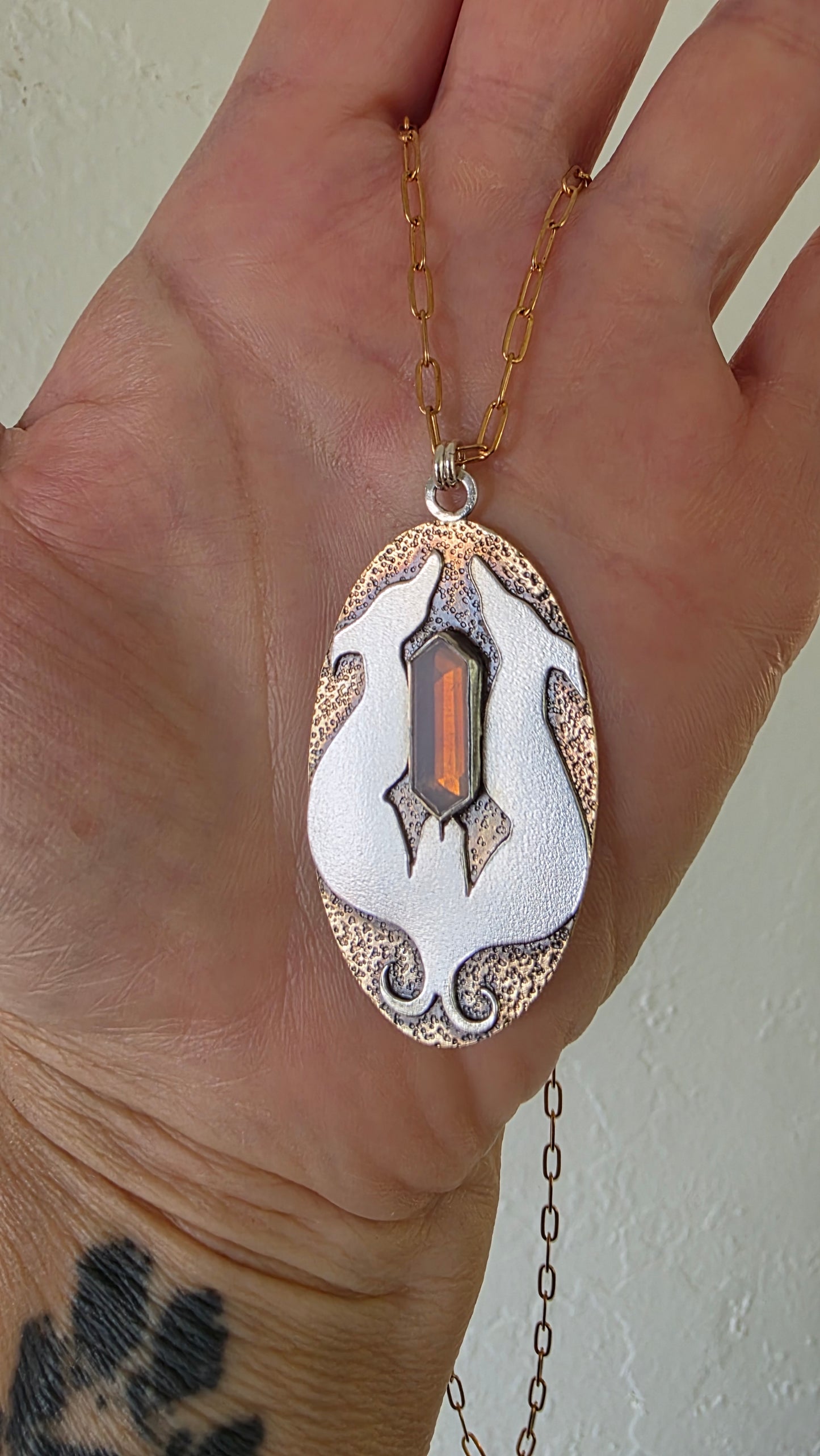 HOUNDS OF LOVE Necklace - Lavender Hex in Sterling Silver, Brass and Bronze