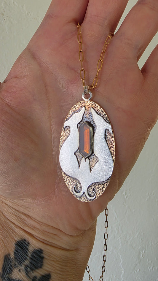 HOUNDS OF LOVE Necklace - Lavender Hex in Sterling Silver, Brass and Bronze