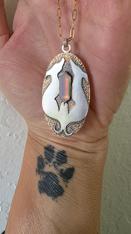 HOUNDS OF LOVE Necklace - Lavender Hex in Sterling Silver, Brass and Bronze