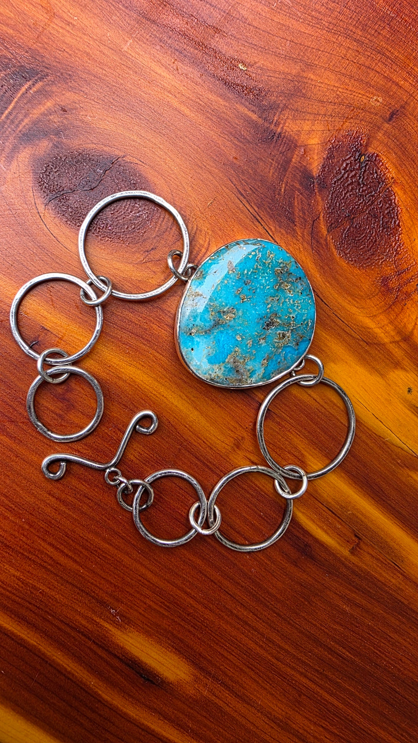 HOOP Bracelet - Baja Turquoise in All Sterling Silver