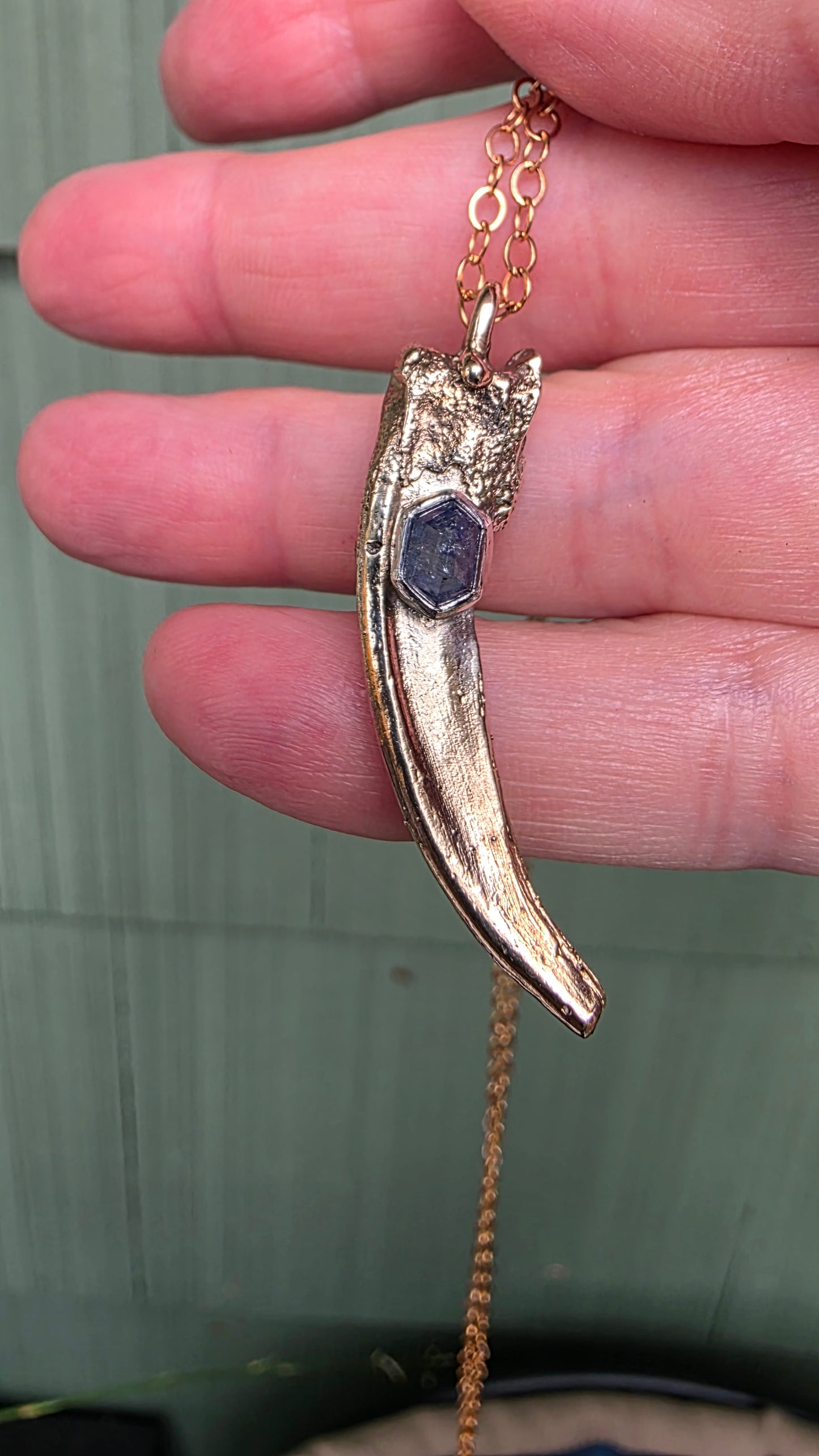 BADGER CLAW Talisman Necklace - Blue Sapphire and Mixed Metals