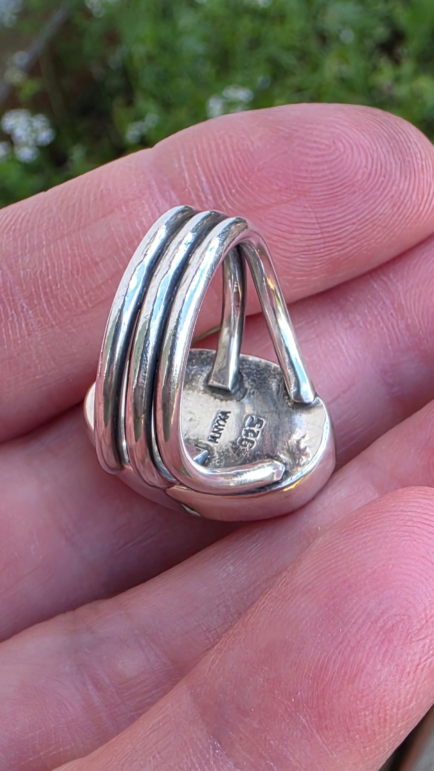 DARKNESS + LIGHT Ring - (size 6.75 - 7) White Buffalo in All Sterling Silver