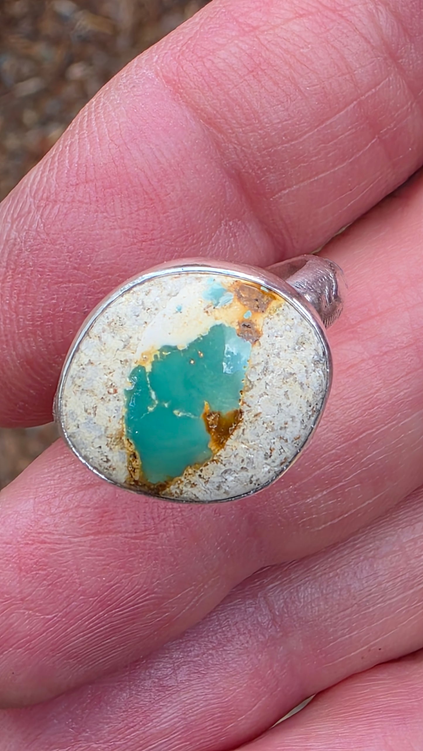 EYE OF EARTH Ring - (size 7.5) Stone Mountain Turquoise in All Sterling Silver