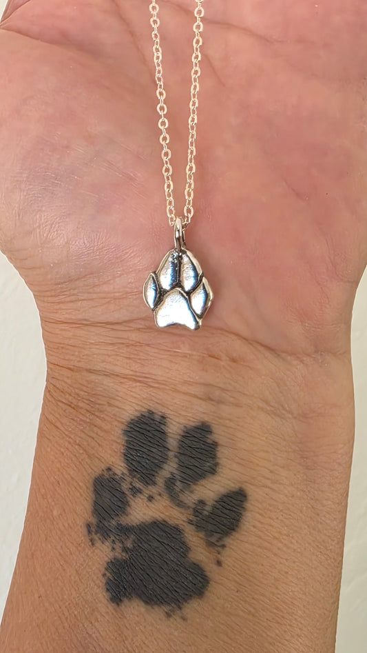 DOG PAW Necklace - All Sterling Silver