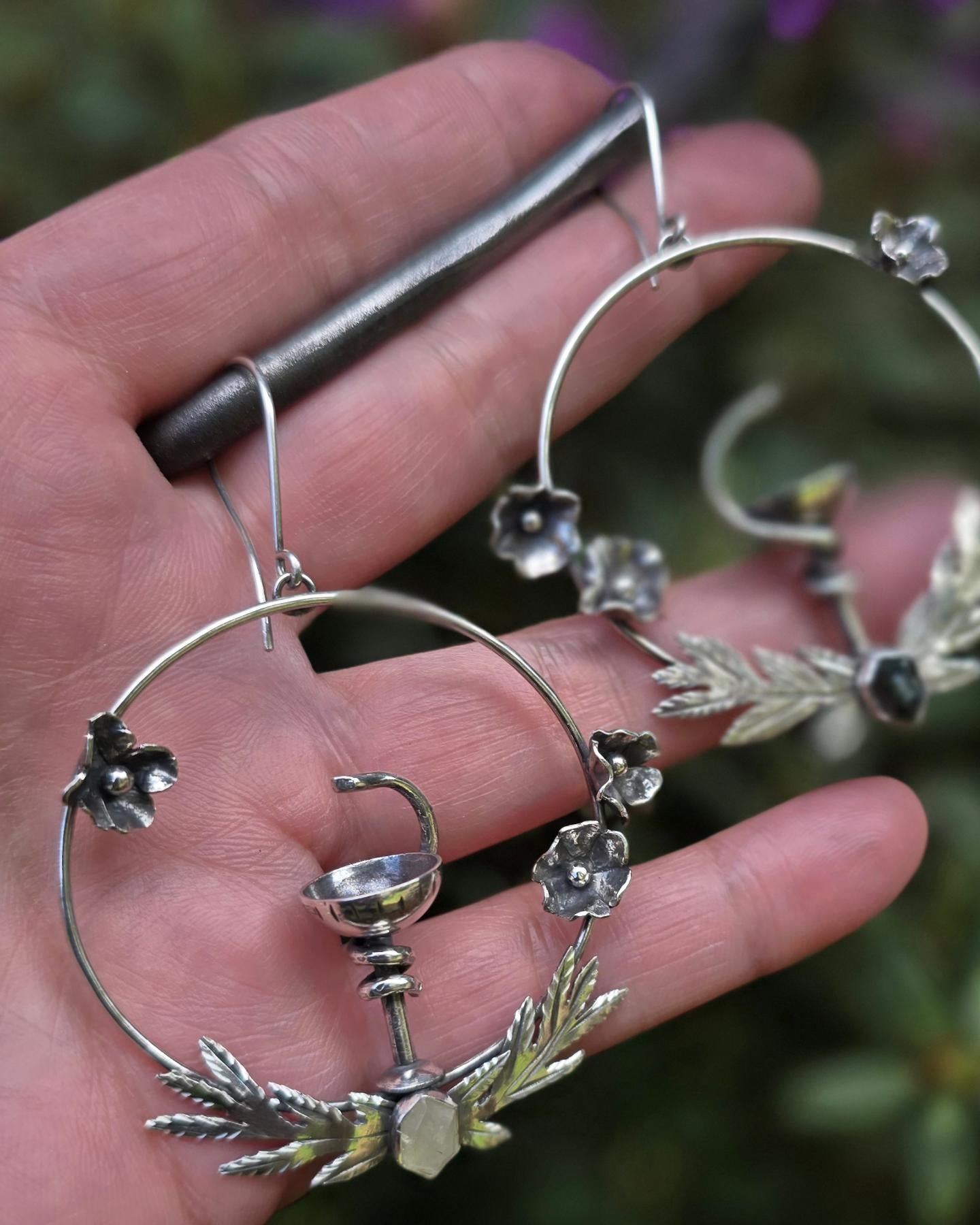 x BOWL OF HYGIEIA Statement Earrings - Sapphires in Fine and Sterling Silver
