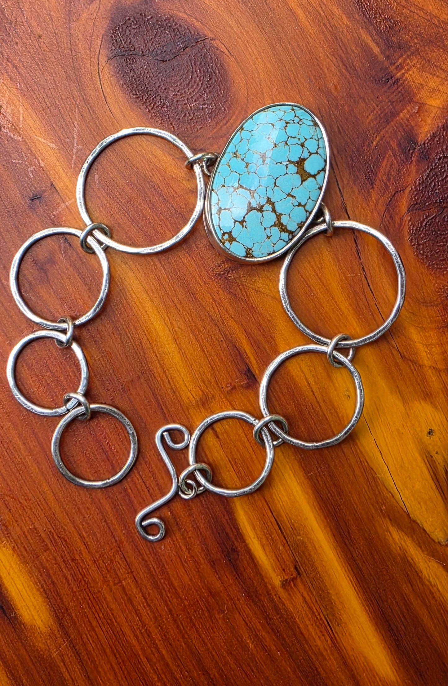 HOOP Bracelet - Hubei Turquoise in All Sterling Silver