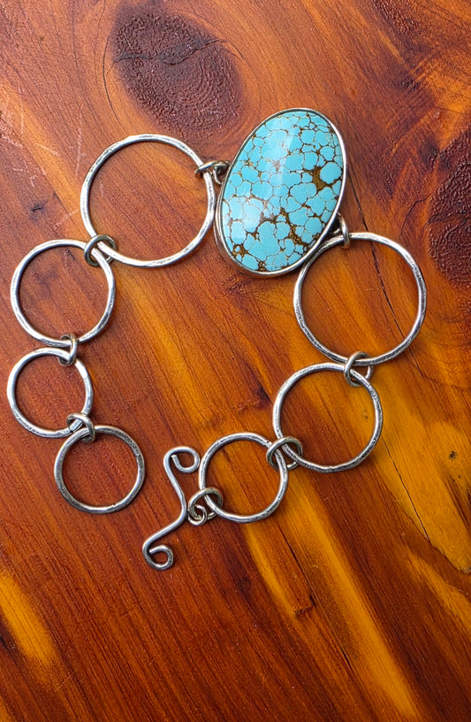 HOOP Bracelet - Hubei Turquoise in All Sterling Silver