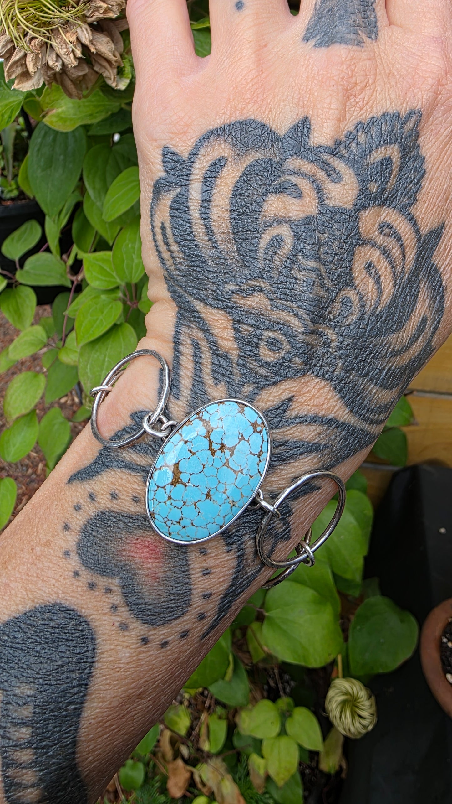 HOOP Bracelet - Hubei Turquoise in All Sterling Silver
