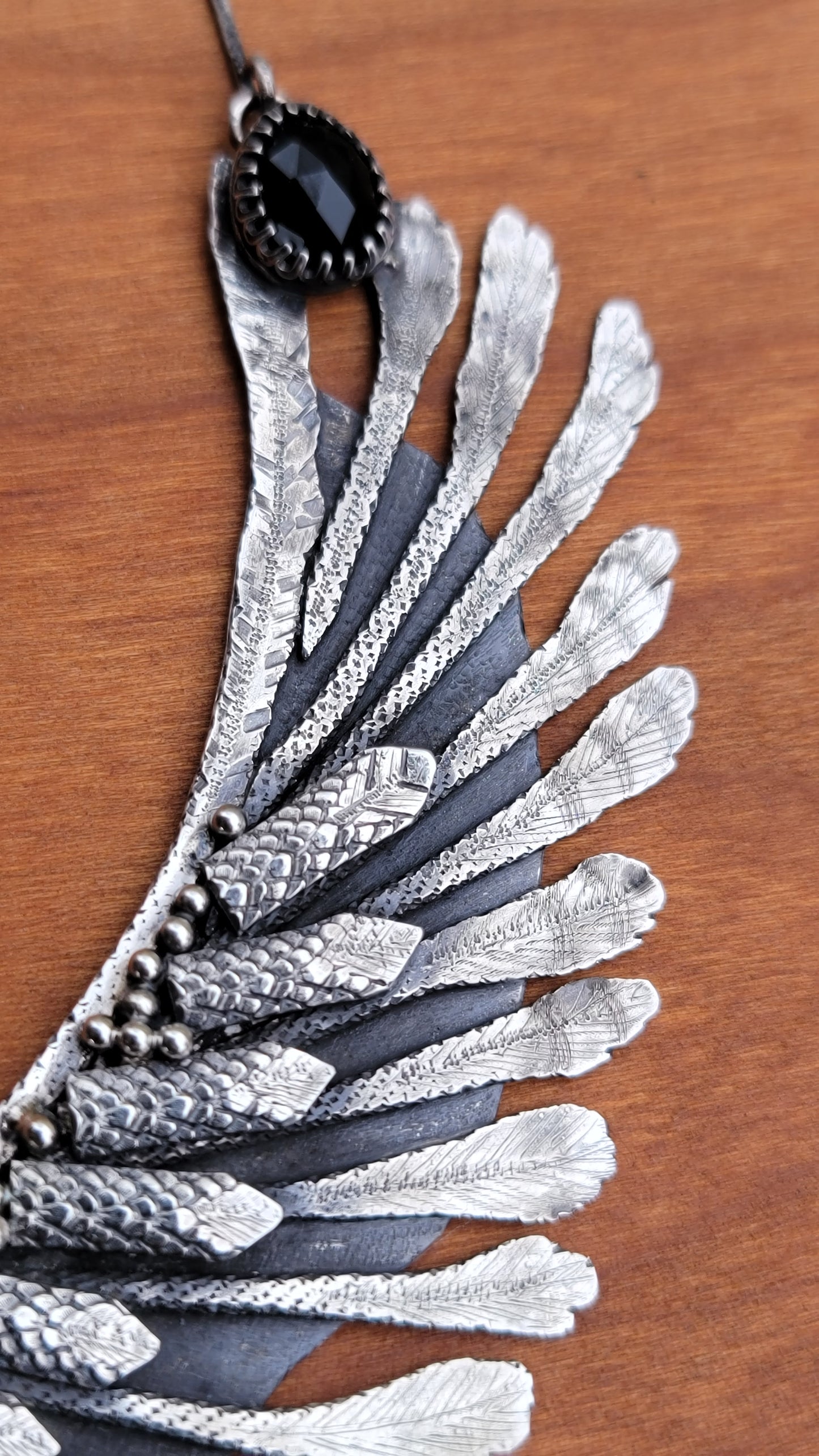 x The SUPERB OWL:::NIGHT FLIGHT Statement Necklace - Handcrafted with Apache Gold in Fine and Sterling Silver