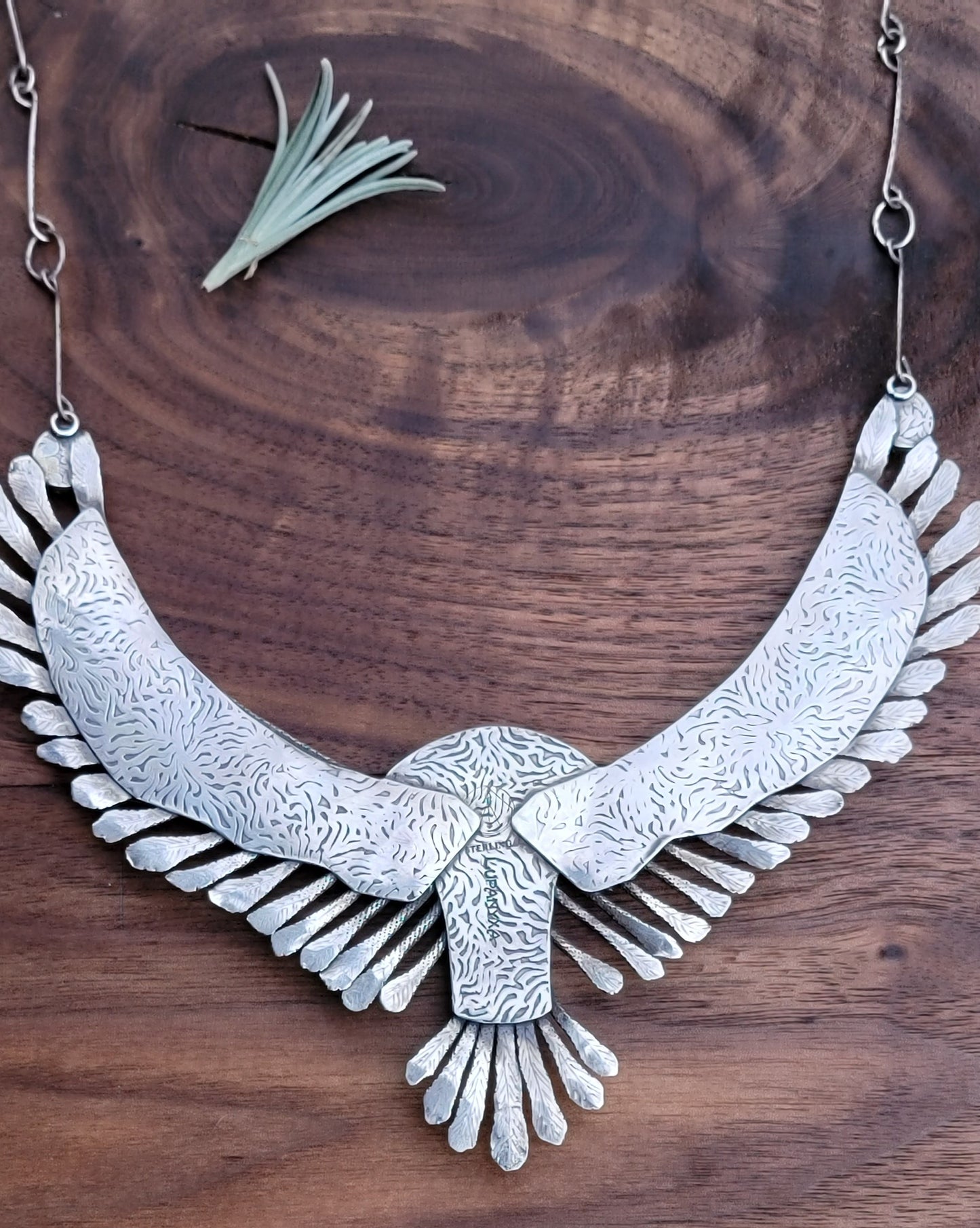 x The SUPERB OWL:::NIGHT FLIGHT Statement Necklace - Handcrafted with Apache Gold in Fine and Sterling Silver