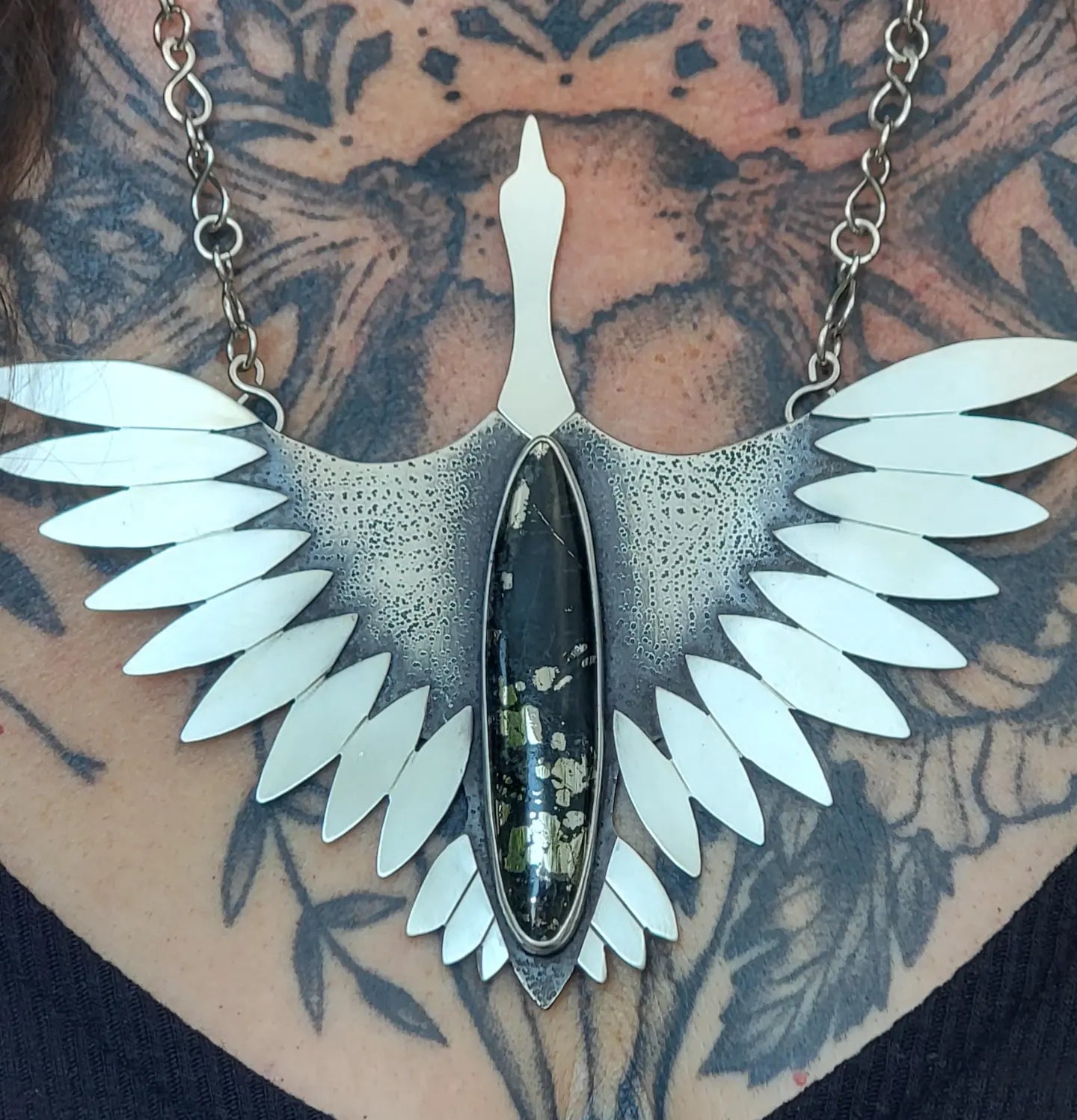 XX//BLACK SWAN NECKLACE - Apache Gold in Fine and Sterling Silver